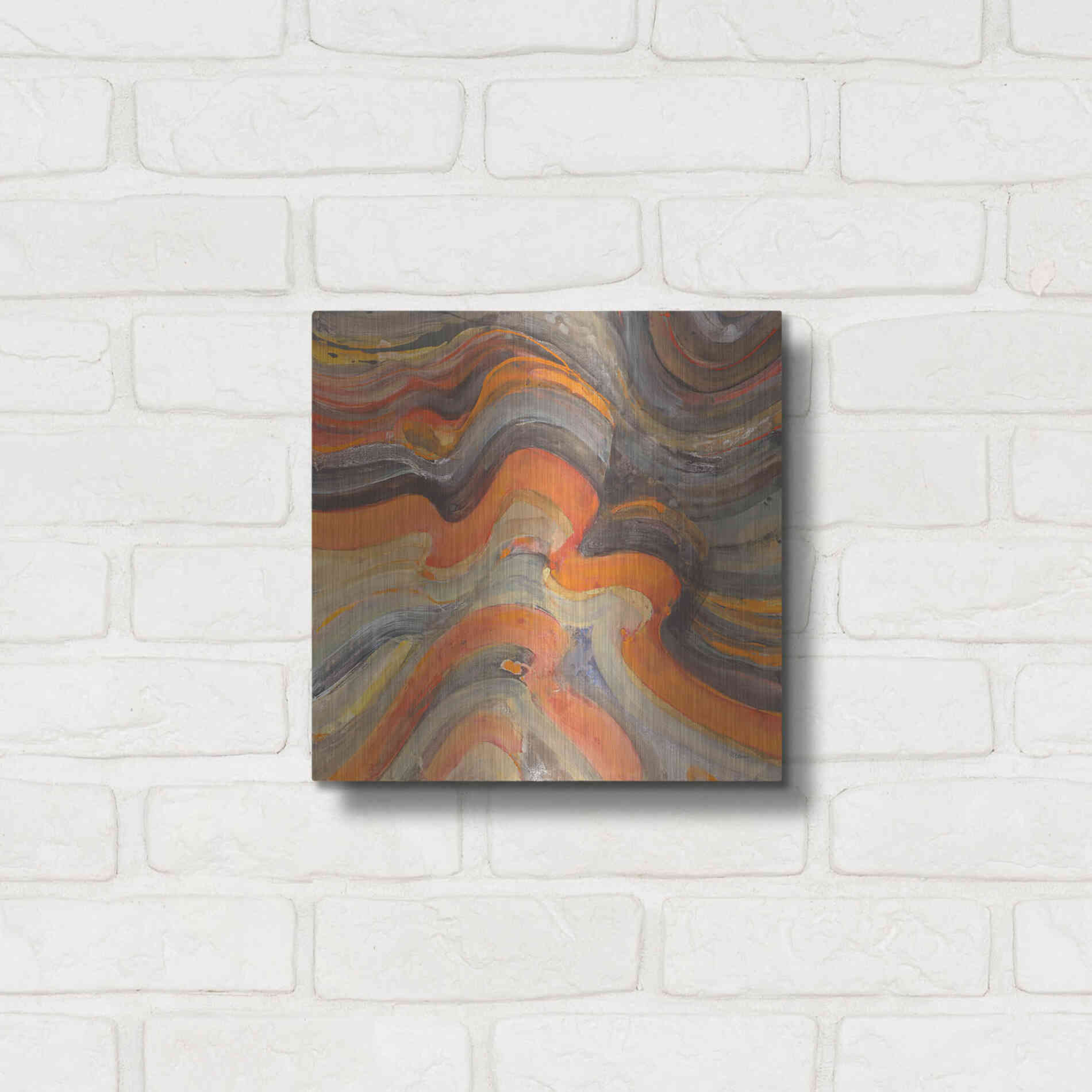 Luxe Metal Art 'Floating Lava' by Albena Hristova, Metal Wall Art,12x12