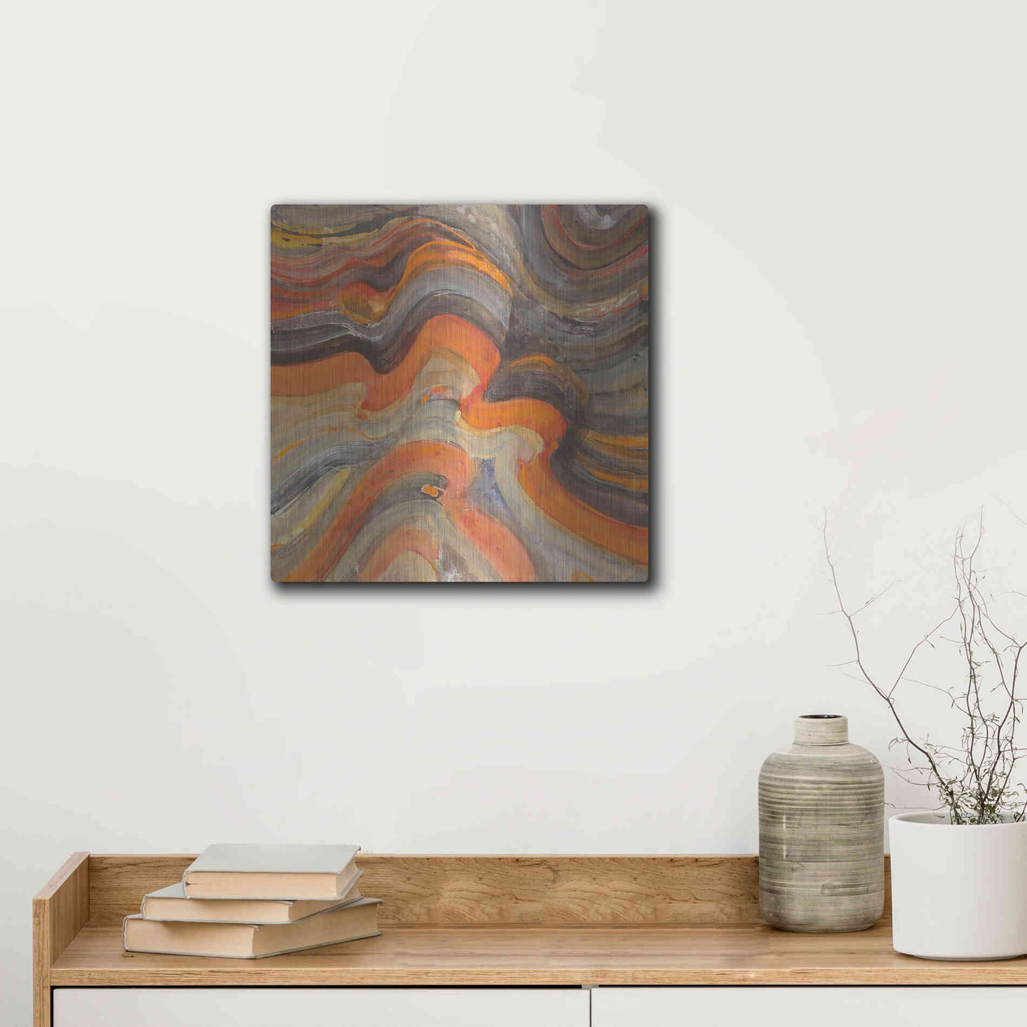 Luxe Metal Art 'Floating Lava' by Albena Hristova, Metal Wall Art,12x12