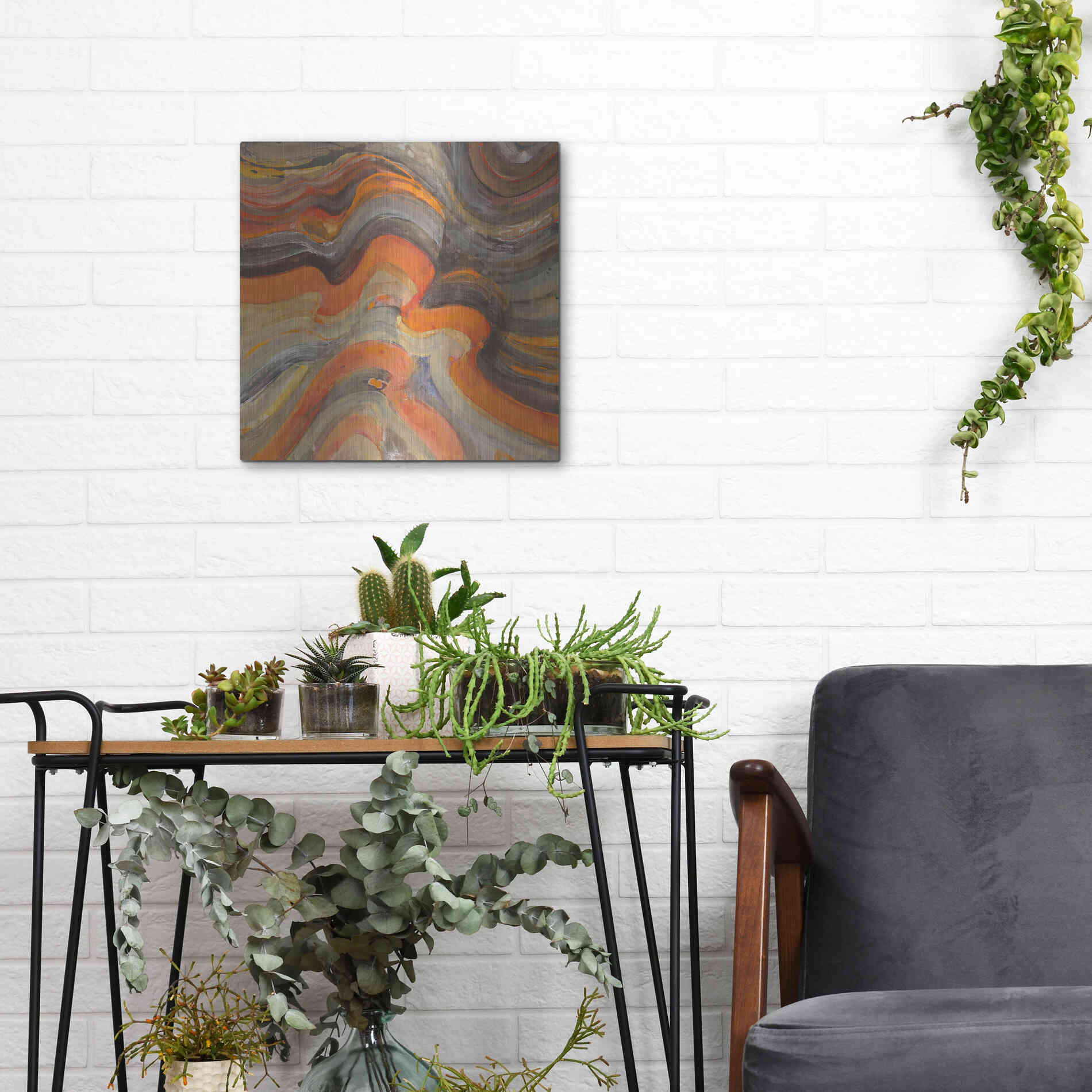 Luxe Metal Art 'Floating Lava' by Albena Hristova, Metal Wall Art,12x12