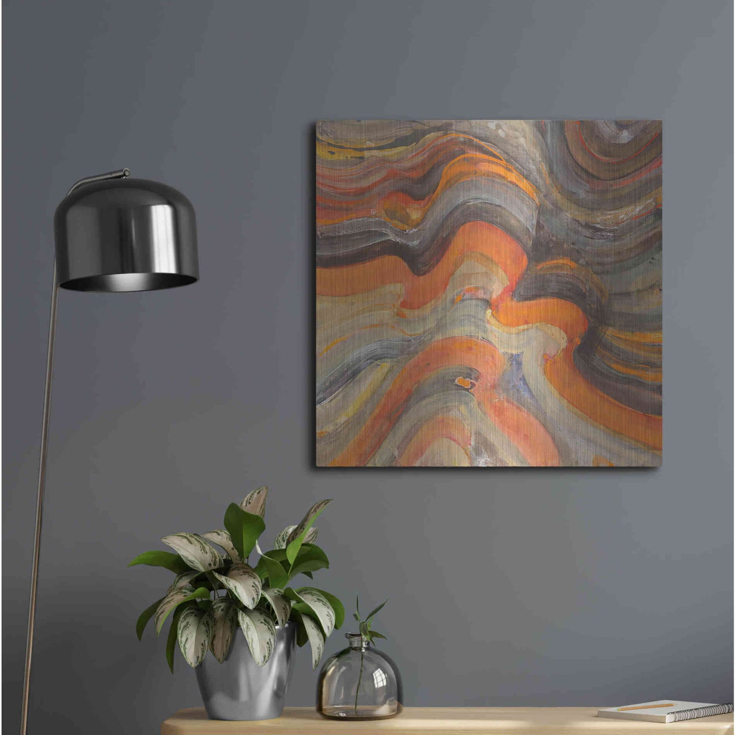 Luxe Metal Art 'Floating Lava' by Albena Hristova, Metal Wall Art,24x24