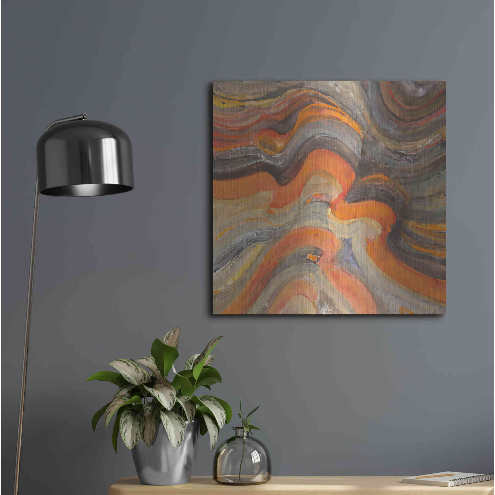 Luxe Metal Art 'Floating Lava' by Albena Hristova, Metal Wall Art,24x24