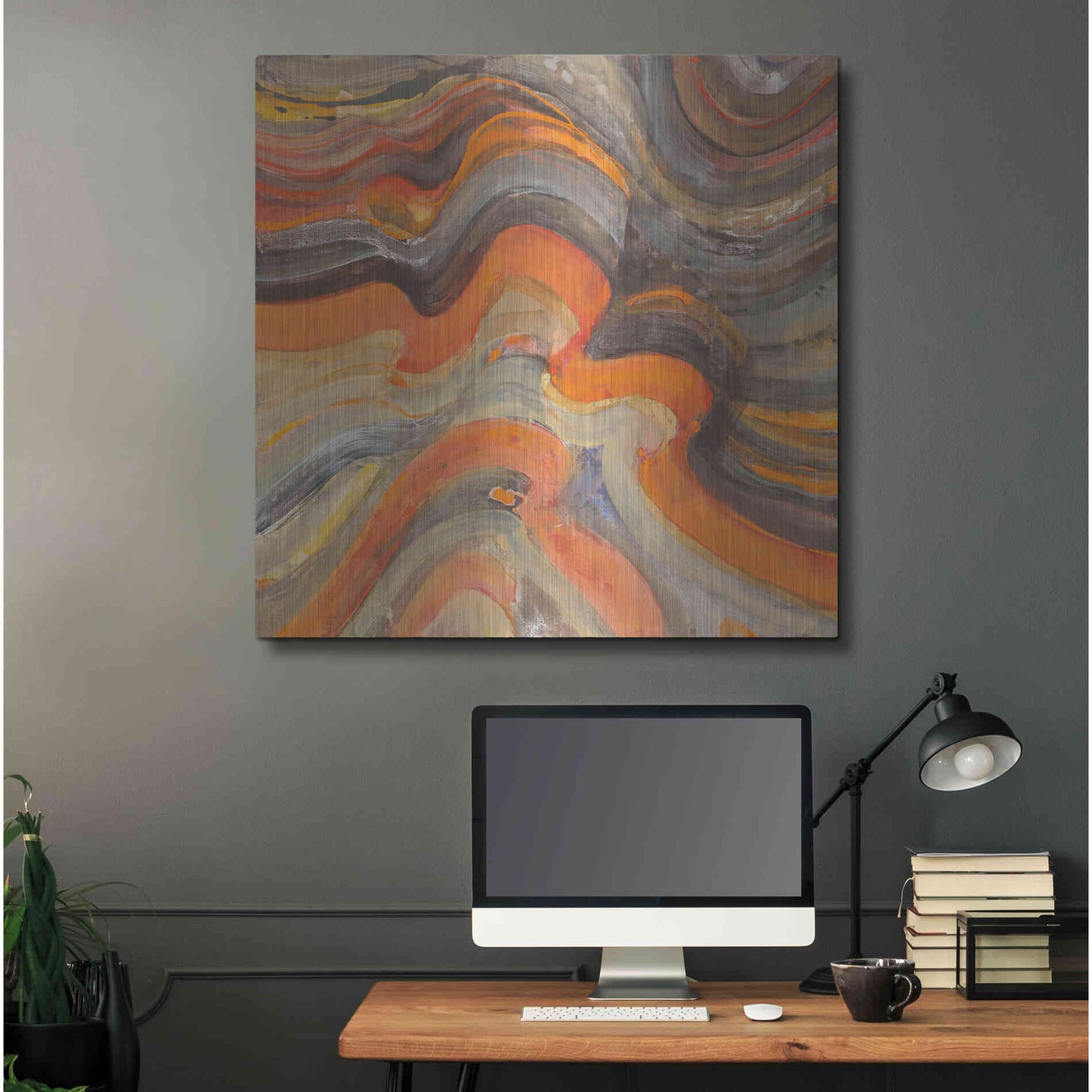 Luxe Metal Art 'Floating Lava' by Albena Hristova, Metal Wall Art,36x36