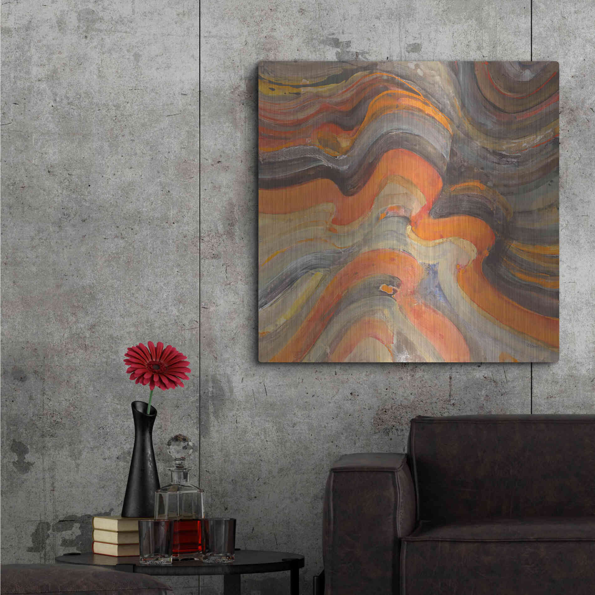 Luxe Metal Art 'Floating Lava' by Albena Hristova, Metal Wall Art,36x36