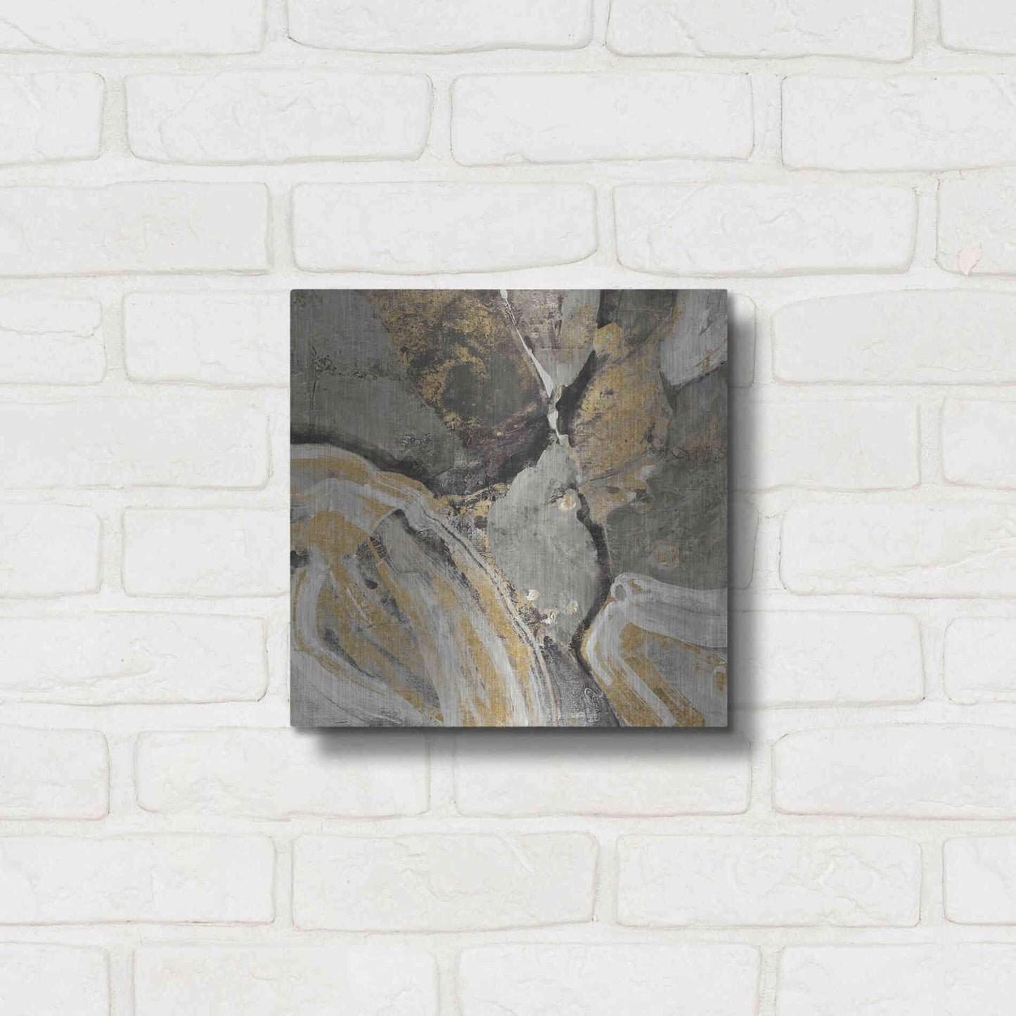 Luxe Metal Art 'Phoenix Neutral' by Albena Hristova, Metal Wall Art,12x12