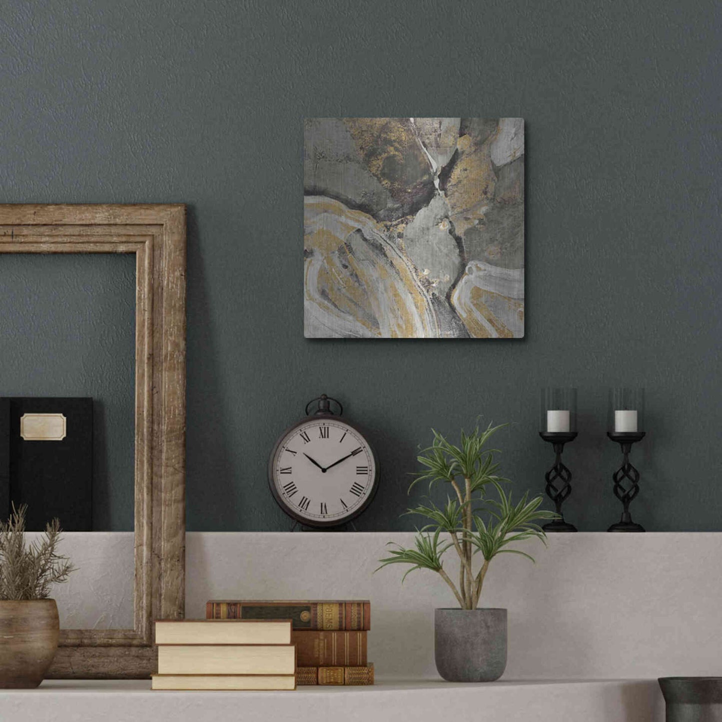 Luxe Metal Art 'Phoenix Neutral' by Albena Hristova, Metal Wall Art,12x12