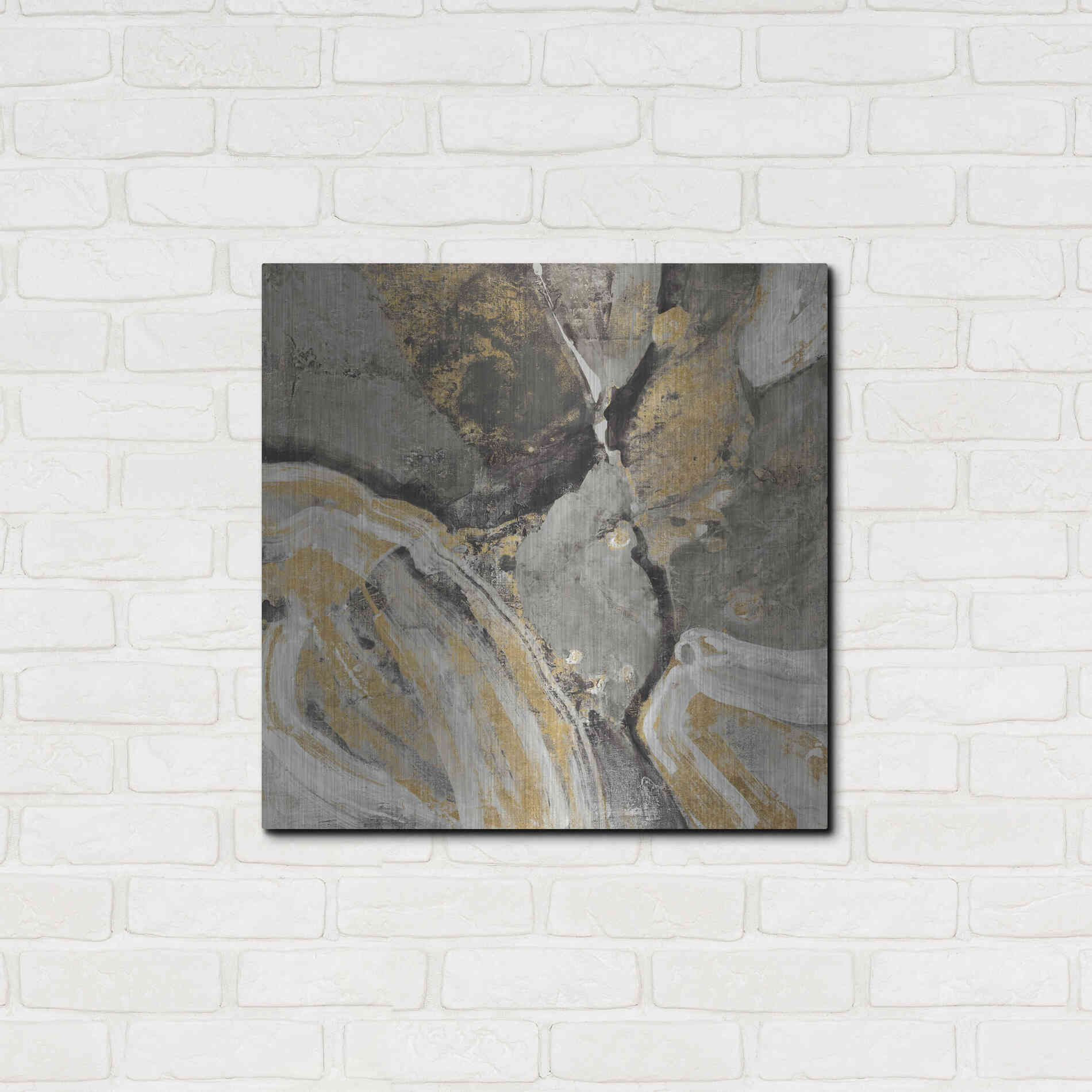 Luxe Metal Art 'Phoenix Neutral' by Albena Hristova, Metal Wall Art,24x24