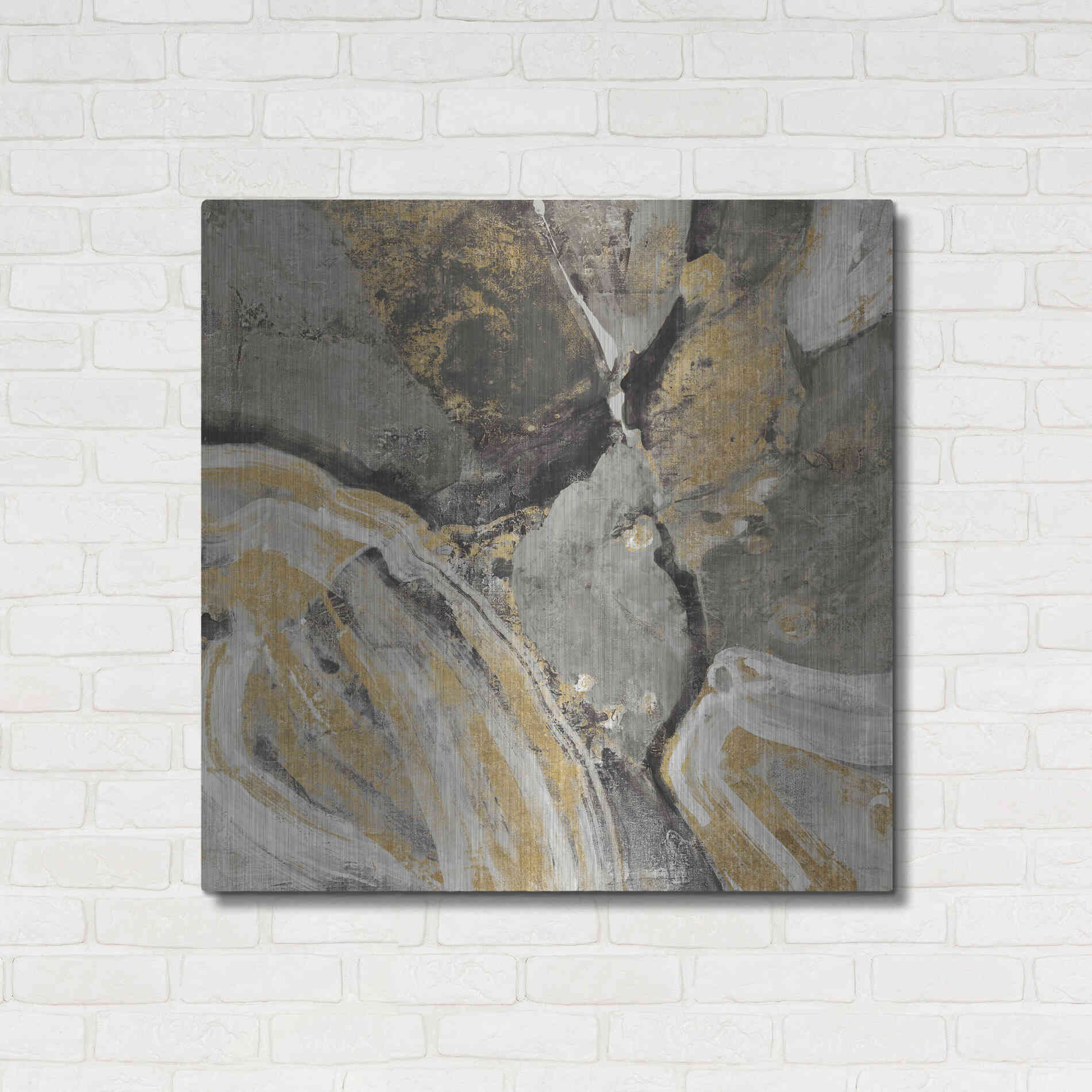 Luxe Metal Art 'Phoenix Neutral' by Albena Hristova, Metal Wall Art,36x36