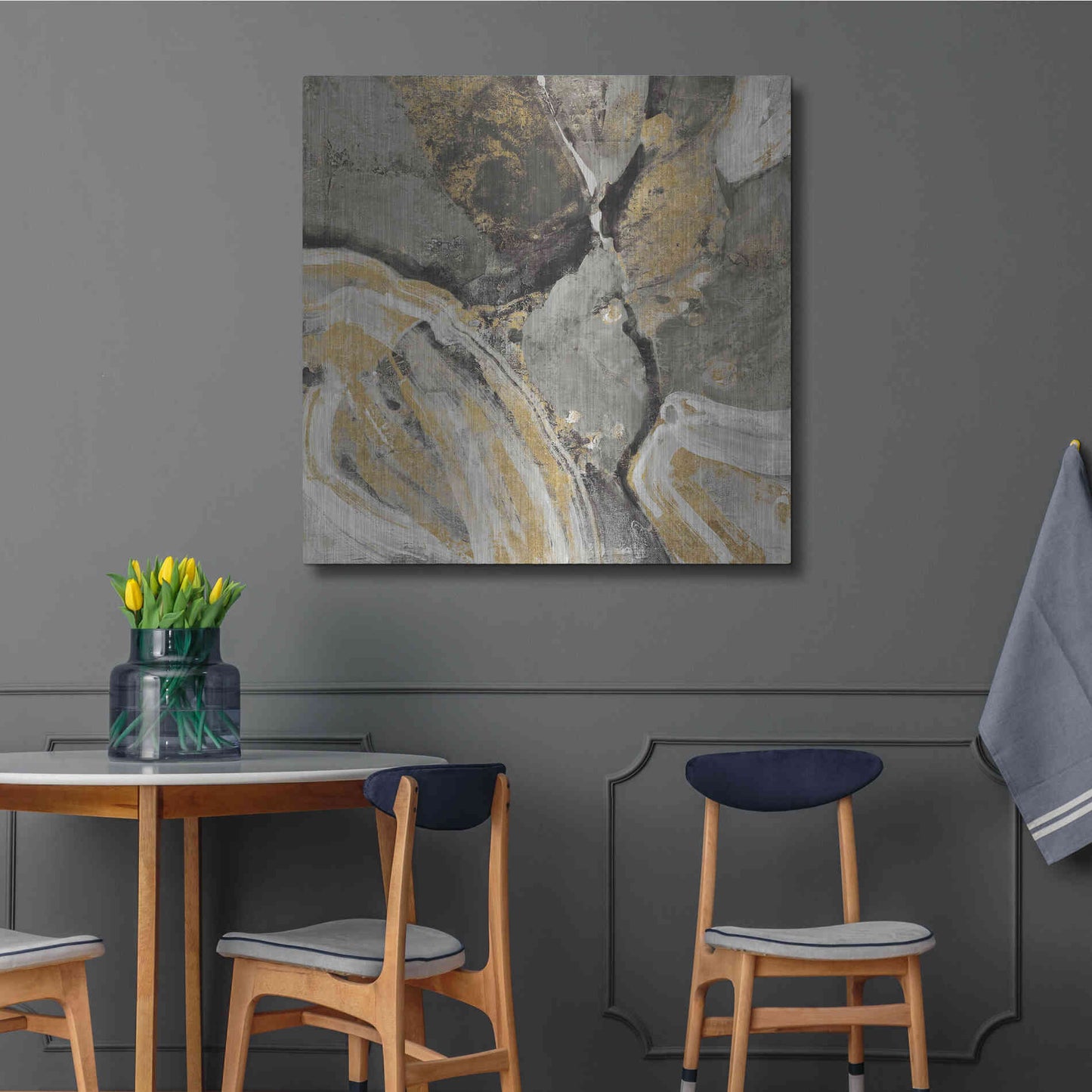 Luxe Metal Art 'Phoenix Neutral' by Albena Hristova, Metal Wall Art,36x36