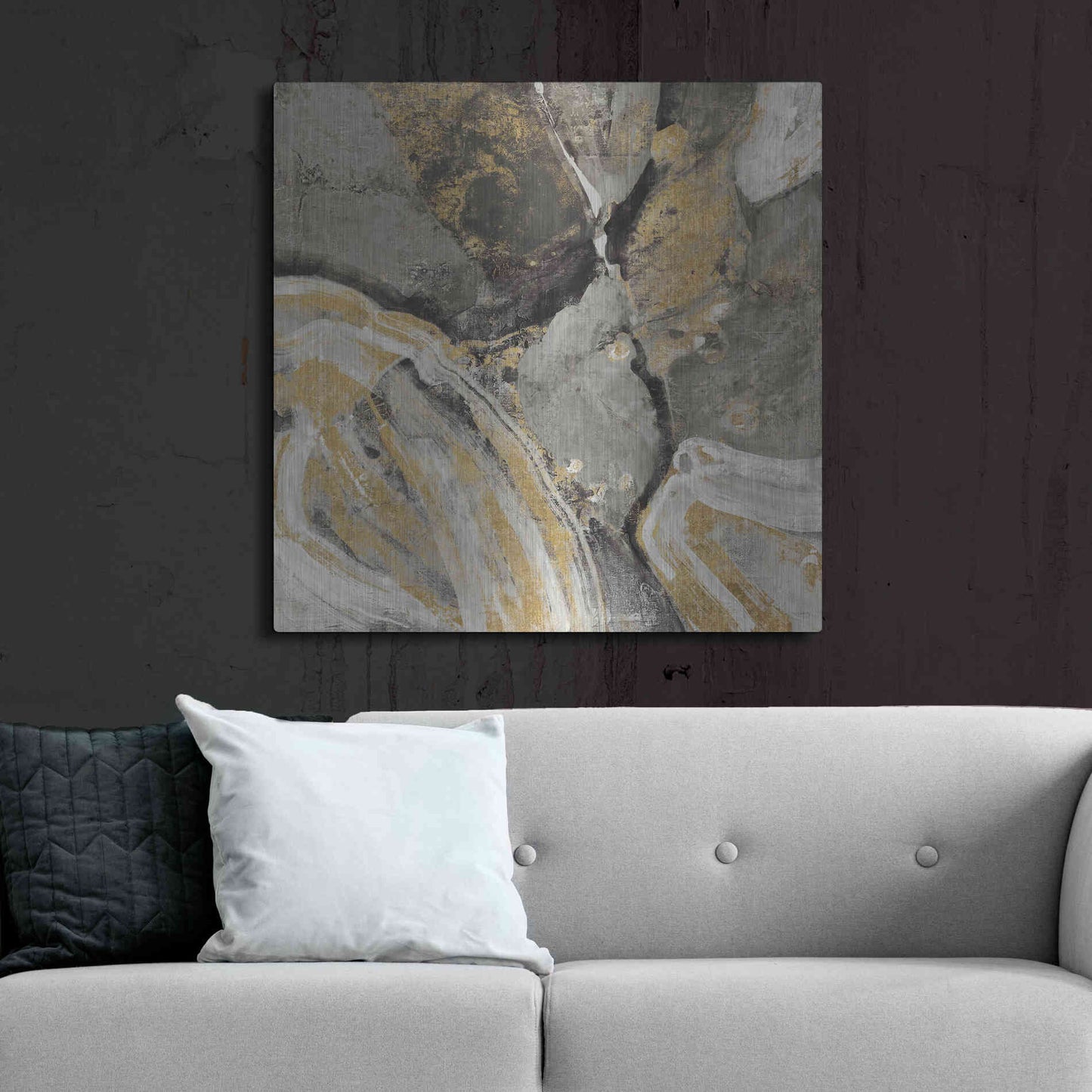 Luxe Metal Art 'Phoenix Neutral' by Albena Hristova, Metal Wall Art,36x36