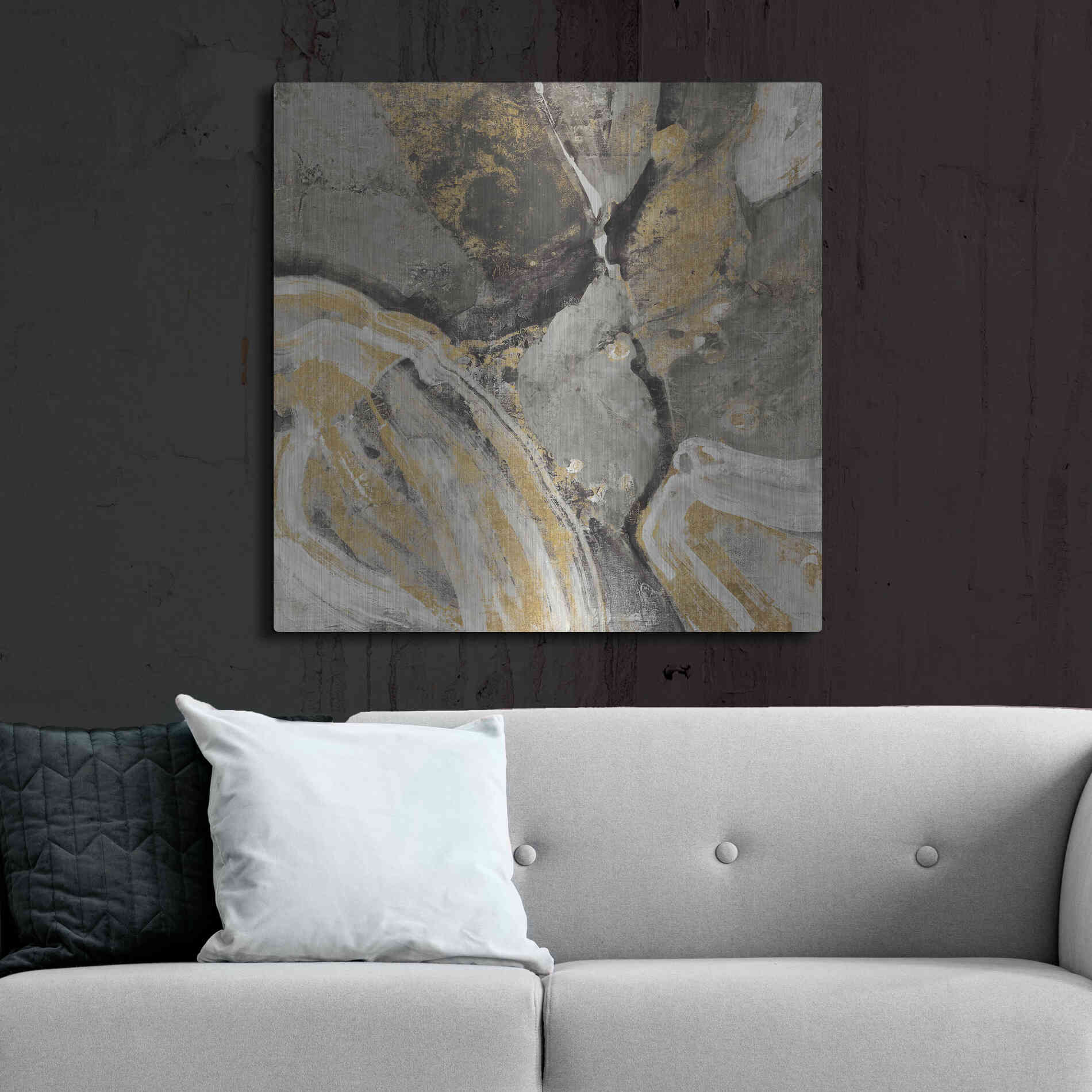 Luxe Metal Art 'Phoenix Neutral' by Albena Hristova, Metal Wall Art,36x36