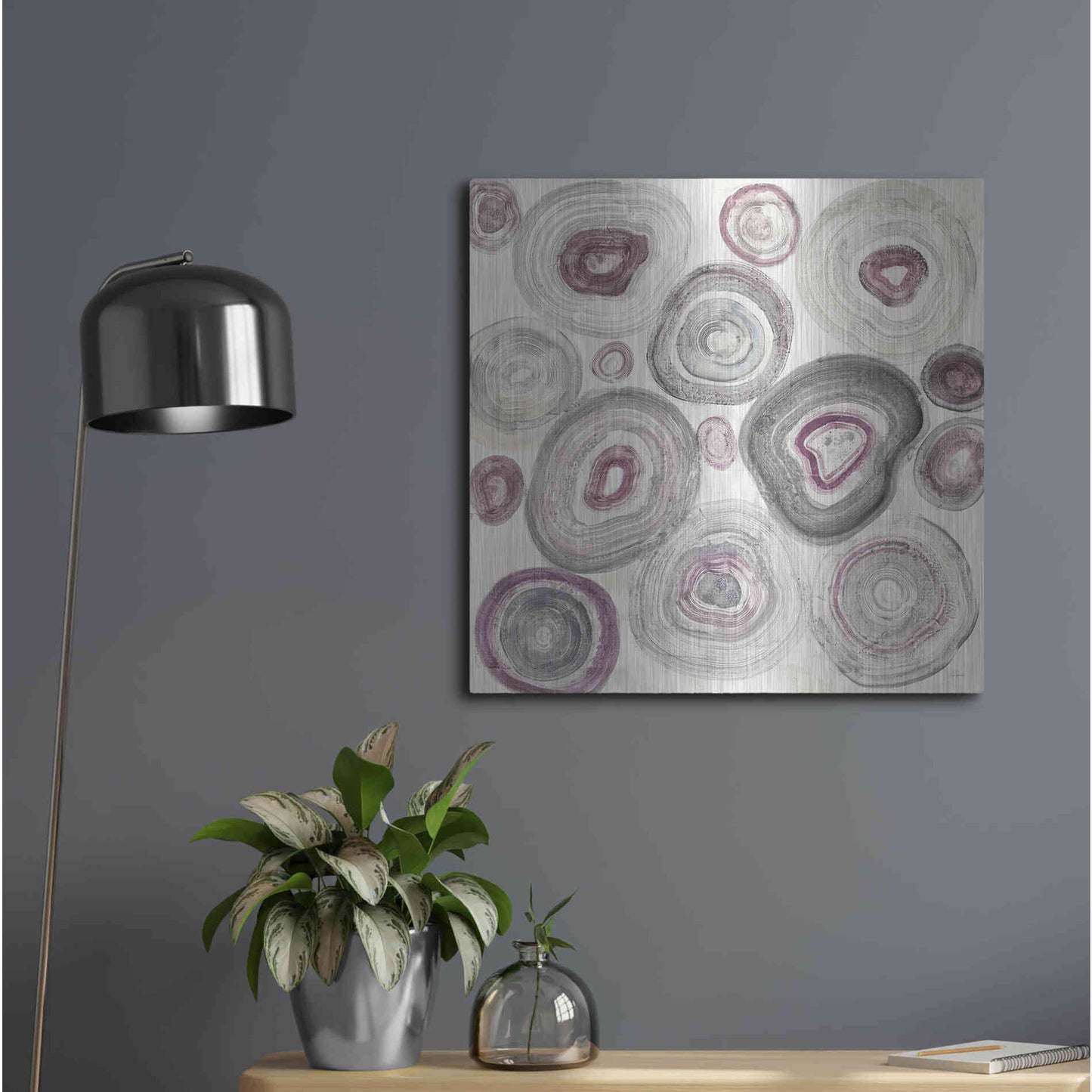 Luxe Metal Art 'Rings of Power v2' by Albena Hristova, Metal Wall Art,24x24