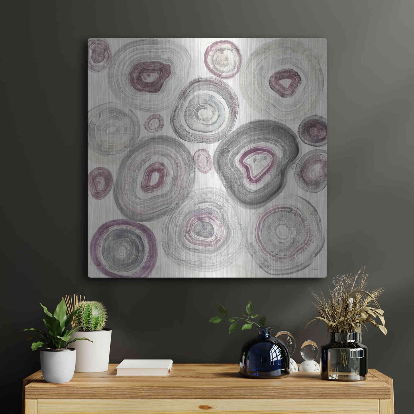 Luxe Metal Art 'Rings of Power v2' by Albena Hristova, Metal Wall Art,24x24