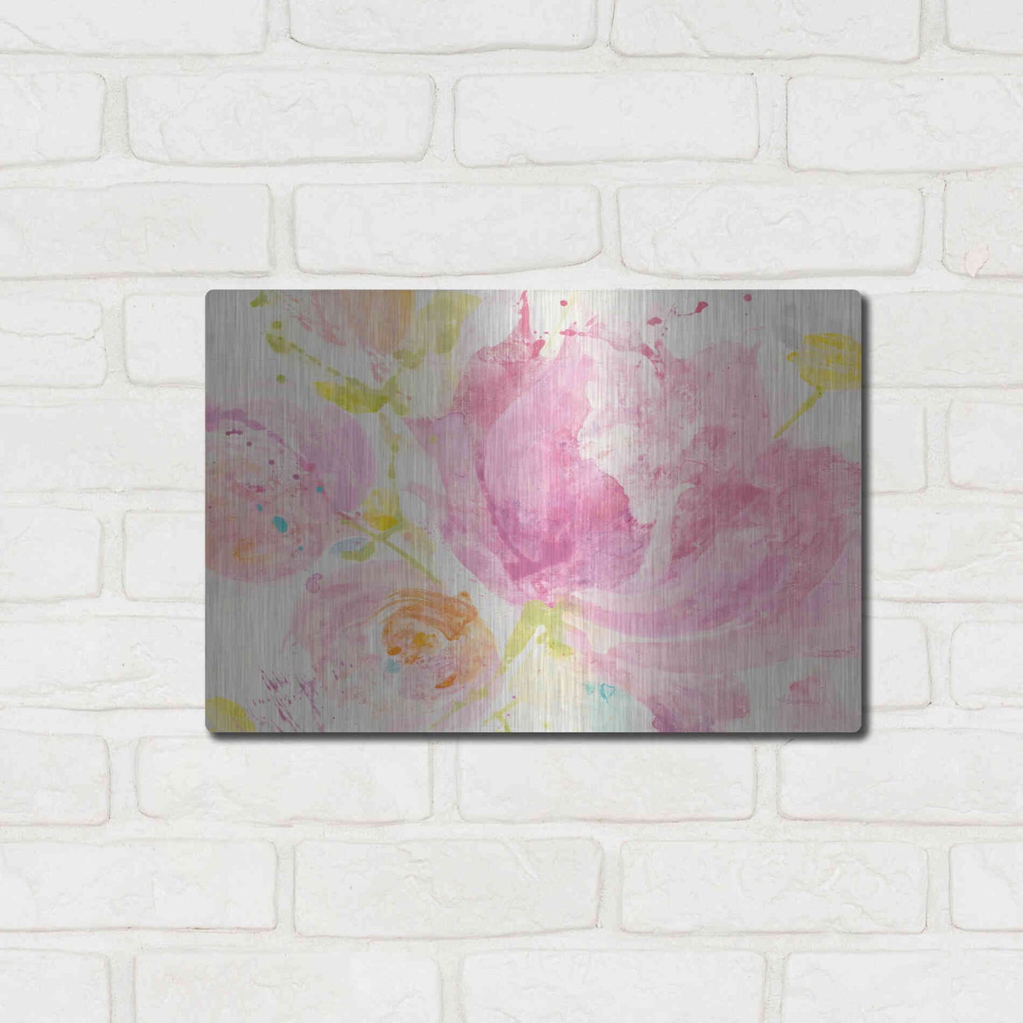 Luxe Metal Art 'Spring Abstracts Florals II' by Albena Hristova, Metal Wall Art,16x12