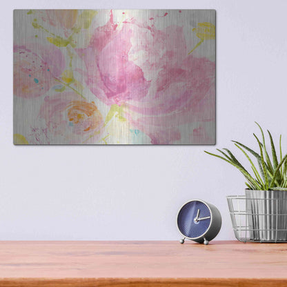 Luxe Metal Art 'Spring Abstracts Florals II' by Albena Hristova, Metal Wall Art,16x12
