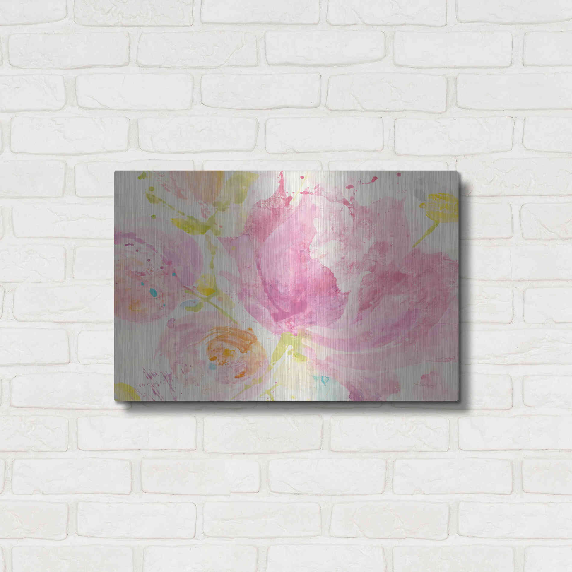 Luxe Metal Art 'Spring Abstracts Florals II' by Albena Hristova, Metal Wall Art,24x16