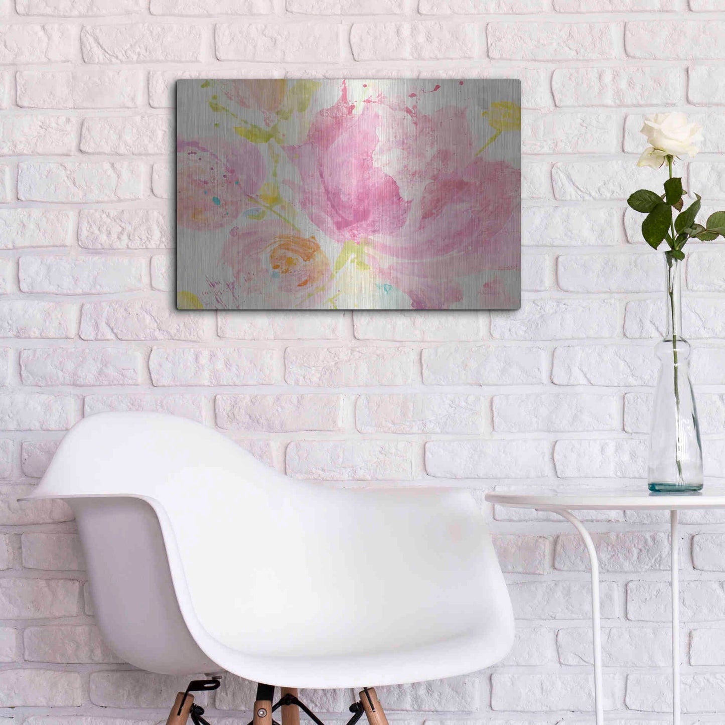 Luxe Metal Art 'Spring Abstracts Florals II' by Albena Hristova, Metal Wall Art,24x16