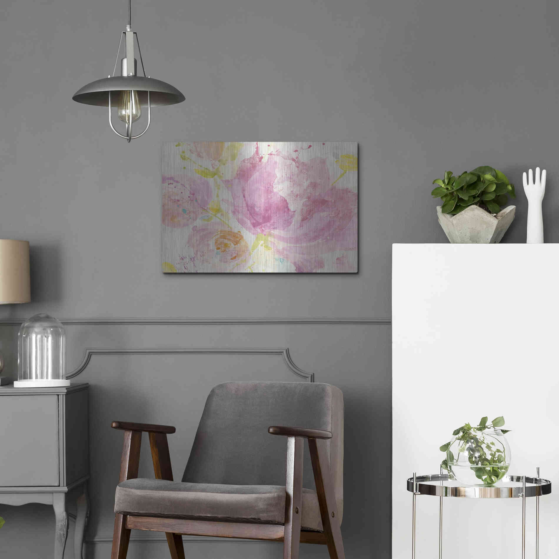 Luxe Metal Art 'Spring Abstracts Florals II' by Albena Hristova, Metal Wall Art,24x16