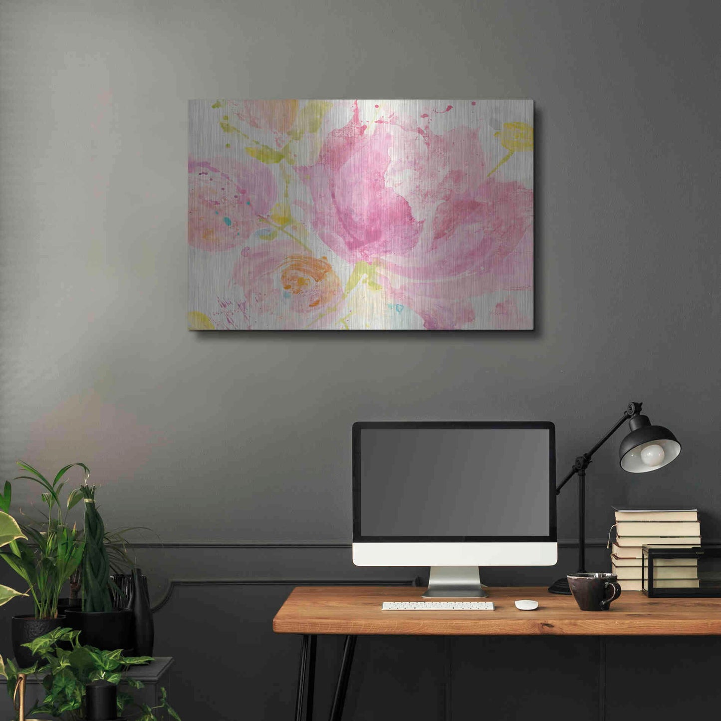 Luxe Metal Art 'Spring Abstracts Florals II' by Albena Hristova, Metal Wall Art,36x24
