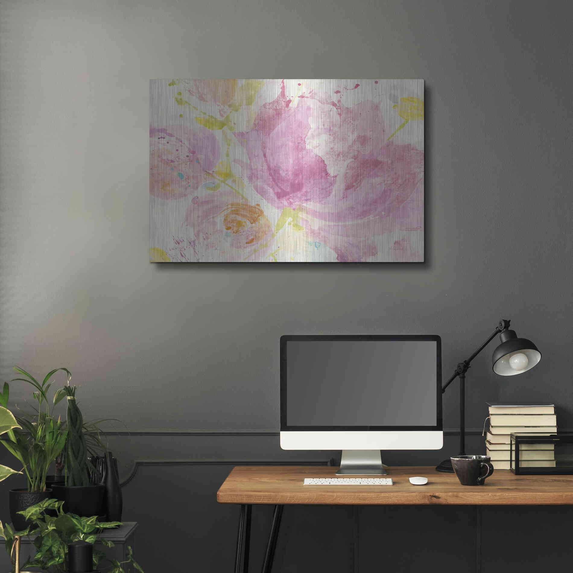 Luxe Metal Art 'Spring Abstracts Florals II' by Albena Hristova, Metal Wall Art,36x24