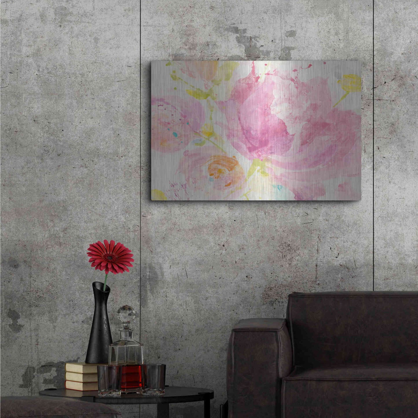 Luxe Metal Art 'Spring Abstracts Florals II' by Albena Hristova, Metal Wall Art,36x24