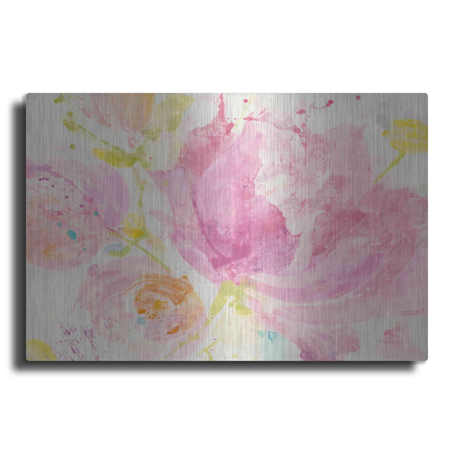 Luxe Metal Art 'Spring Abstracts Florals II' by Albena Hristova, Metal Wall Art