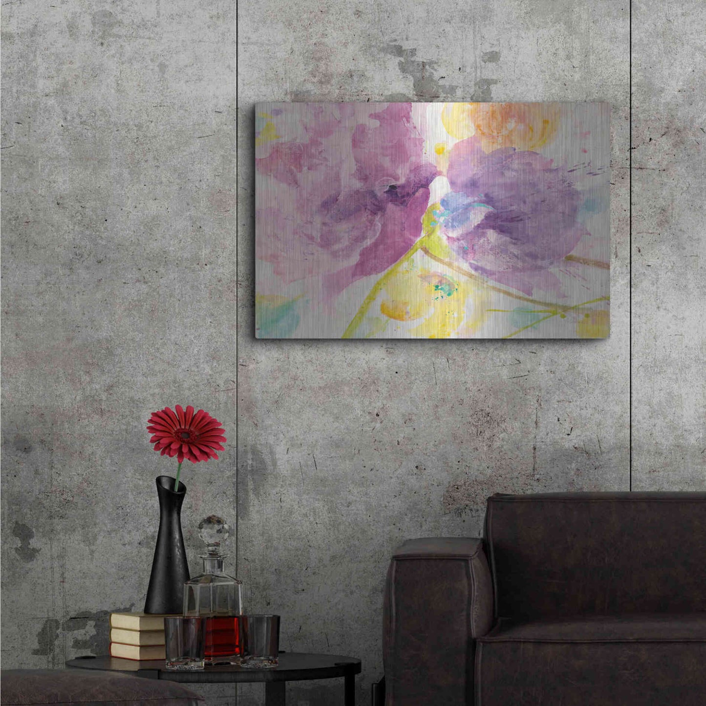 Luxe Metal Art 'Spring Abstracts Florals I' by Albena Hristova, Metal Wall Art,36x24