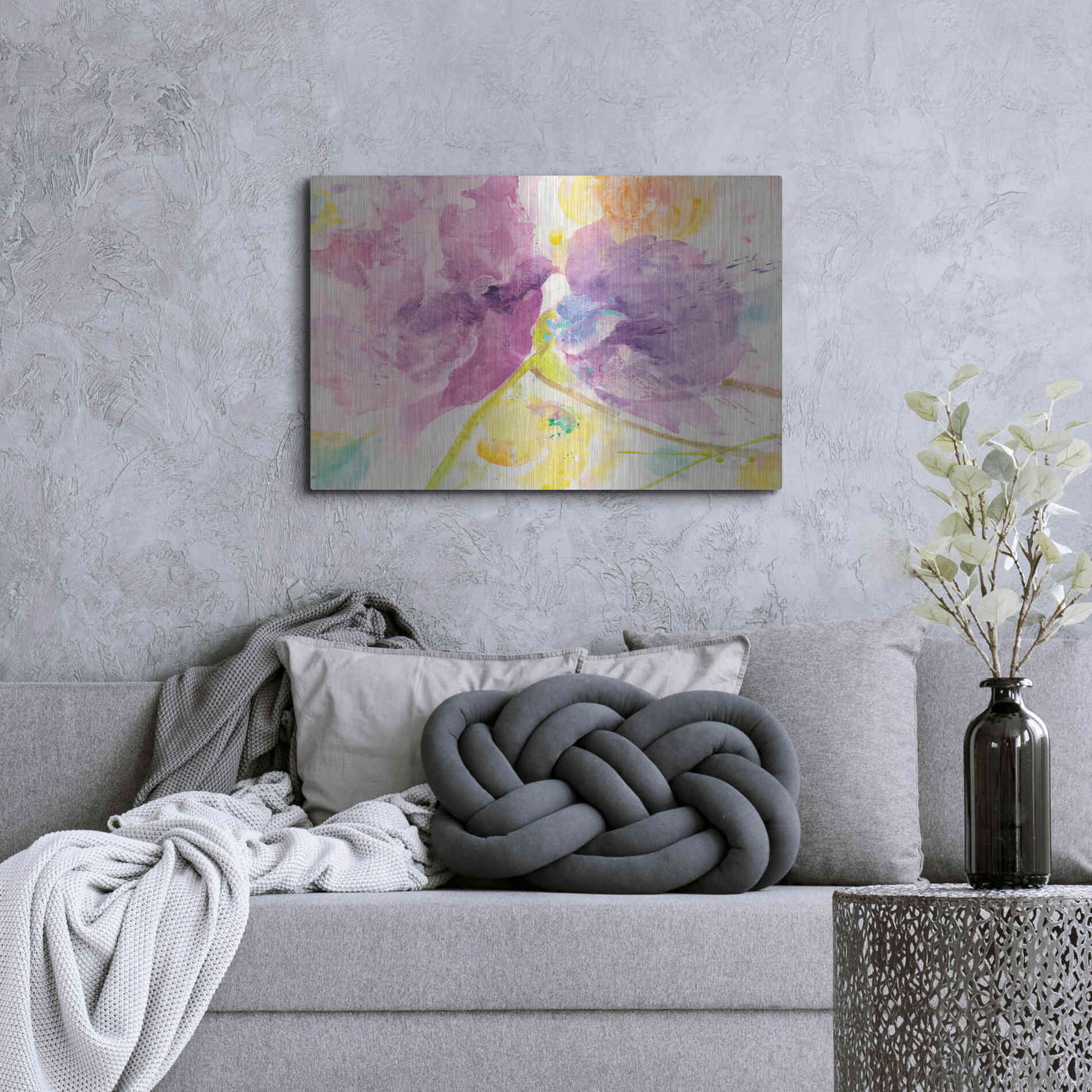 Luxe Metal Art 'Spring Abstracts Florals I' by Albena Hristova, Metal Wall Art,36x24