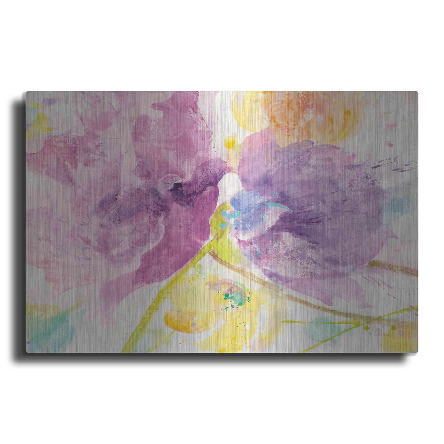 Luxe Metal Art 'Spring Abstracts Florals I' by Albena Hristova, Metal Wall Art