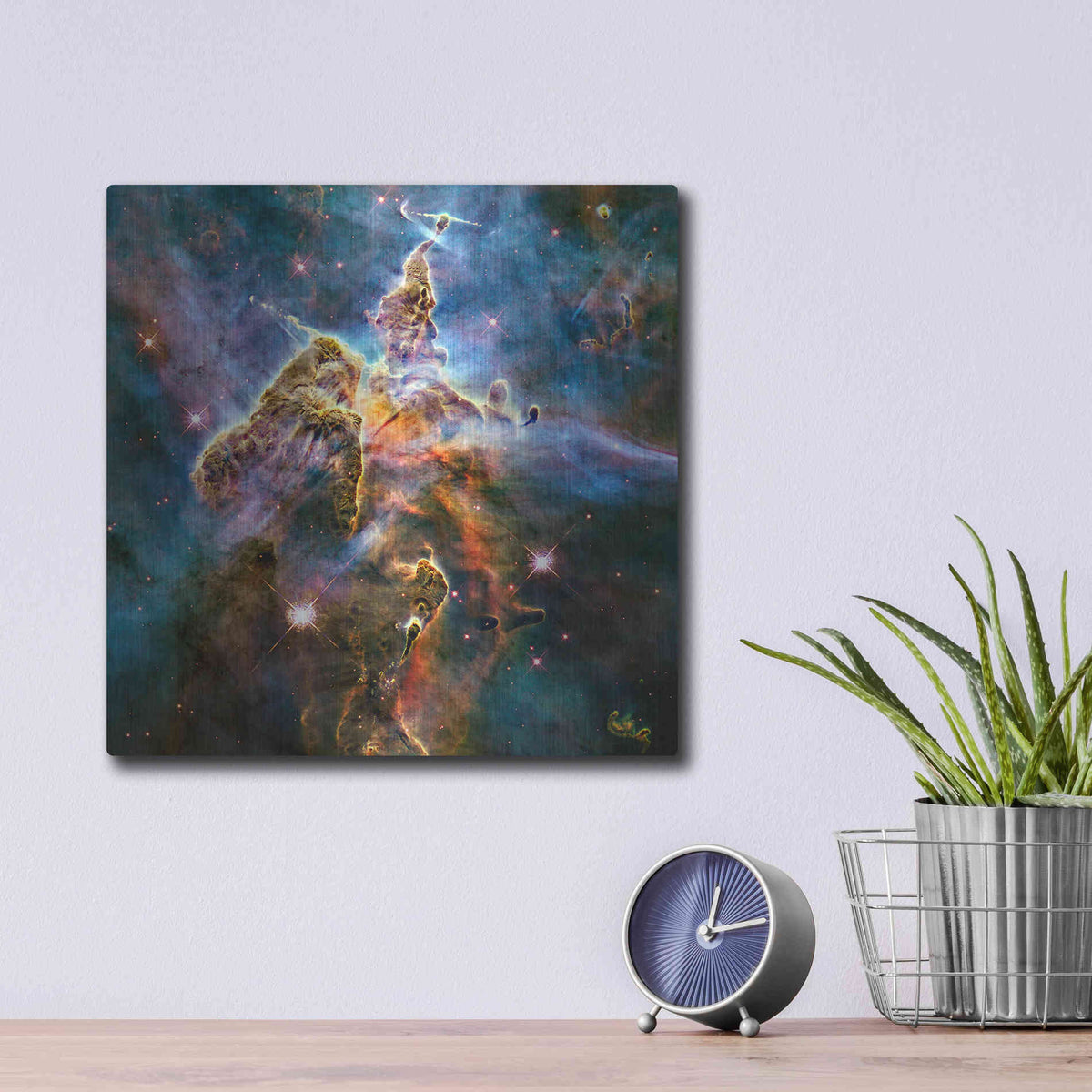 Luxe Metal Art 'Mystic Mountain' Hubble Space Telescope, Metal Wall Art,12x12