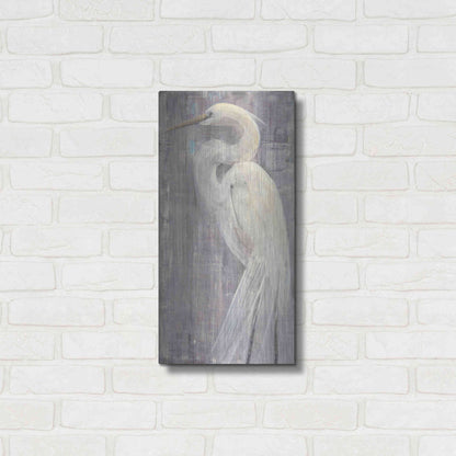 Luxe Metal Art 'Coastal Egret II Legs' by Albena Hristova, Metal Wall Art,12x24