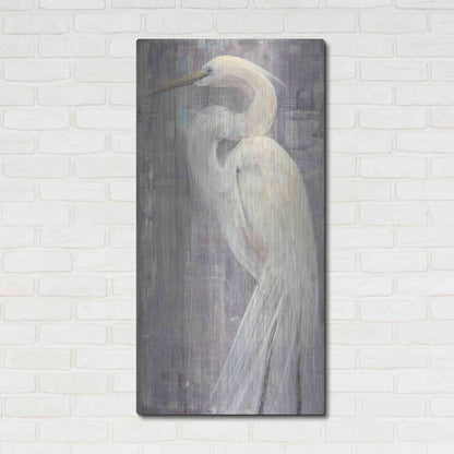 Luxe Metal Art 'Coastal Egret II Legs' by Albena Hristova, Metal Wall Art,24x48