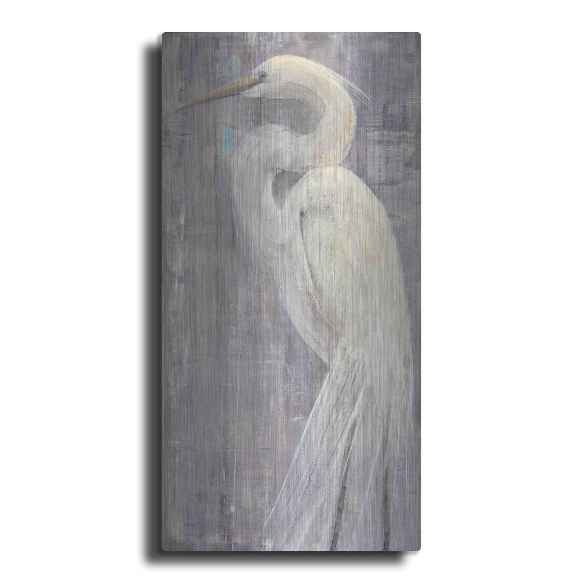 Luxe Metal Art 'Coastal Egret II Legs' by Albena Hristova, Metal Wall Art