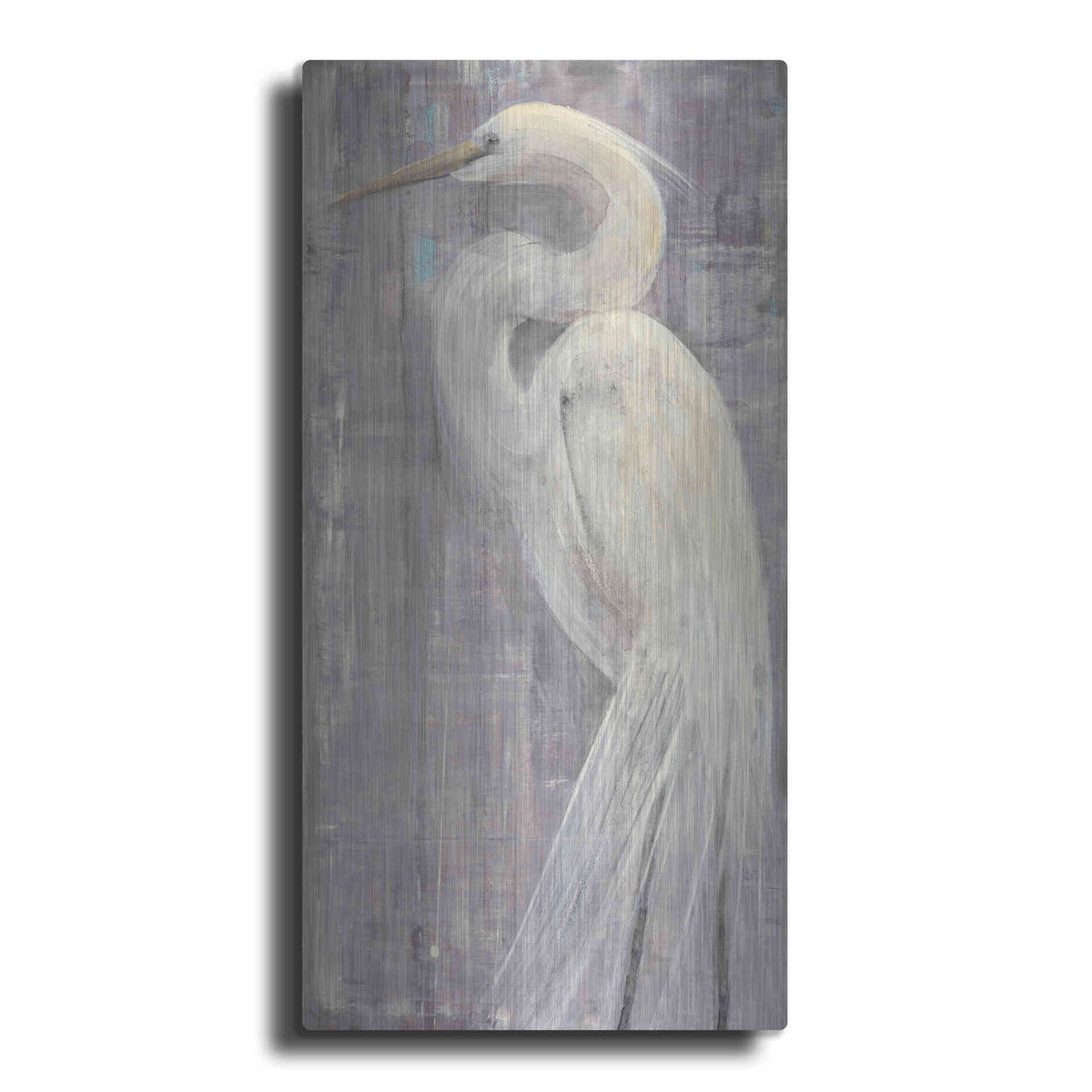 Luxe Metal Art 'Coastal Egret II Legs' by Albena Hristova, Metal Wall Art