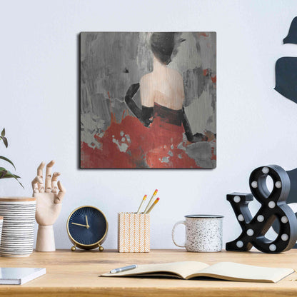 Luxe Metal Art 'Beautiful Gaze II Neutral' by Albena Hristova, Metal Wall Art,12x12