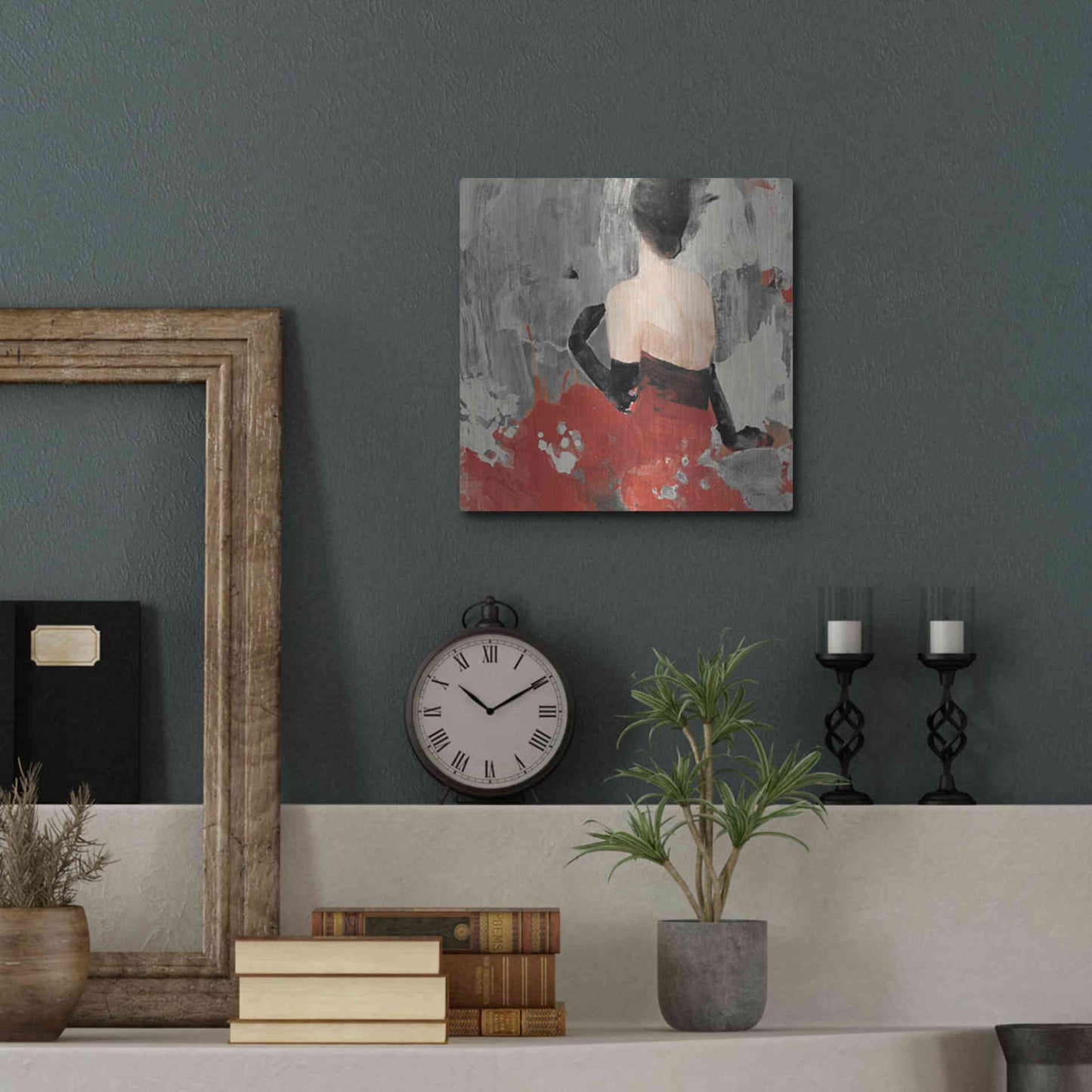 Luxe Metal Art 'Beautiful Gaze II Neutral' by Albena Hristova, Metal Wall Art,12x12