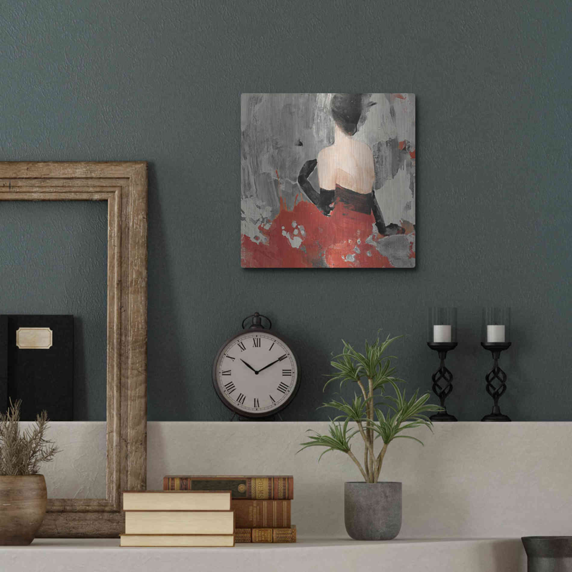 Luxe Metal Art 'Beautiful Gaze II Neutral' by Albena Hristova, Metal Wall Art,12x12