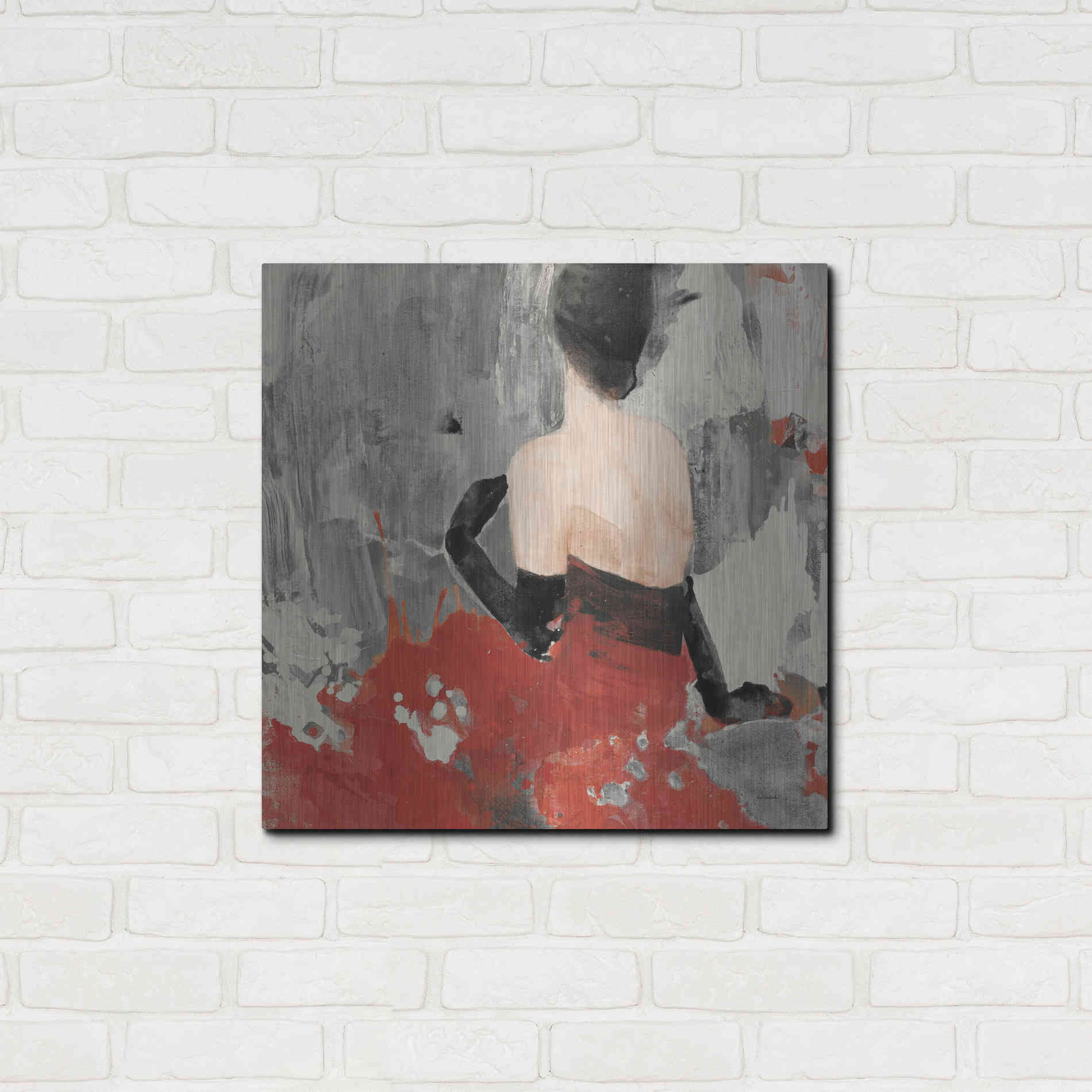 Luxe Metal Art 'Beautiful Gaze II Neutral' by Albena Hristova, Metal Wall Art,24x24