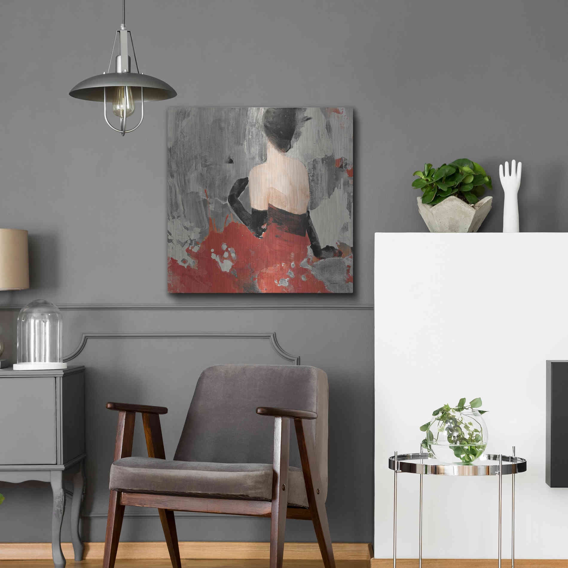 Luxe Metal Art 'Beautiful Gaze II Neutral' by Albena Hristova, Metal Wall Art,24x24