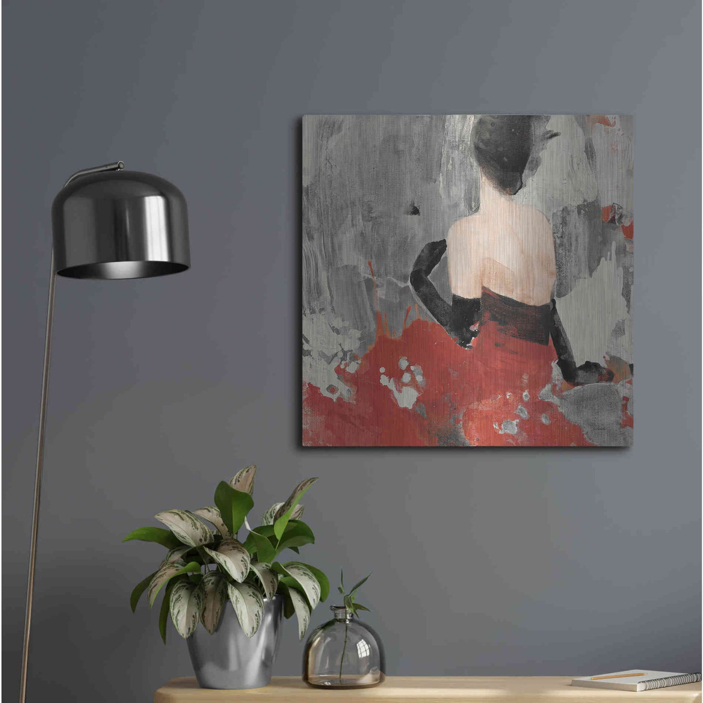 Luxe Metal Art 'Beautiful Gaze II Neutral' by Albena Hristova, Metal Wall Art,24x24