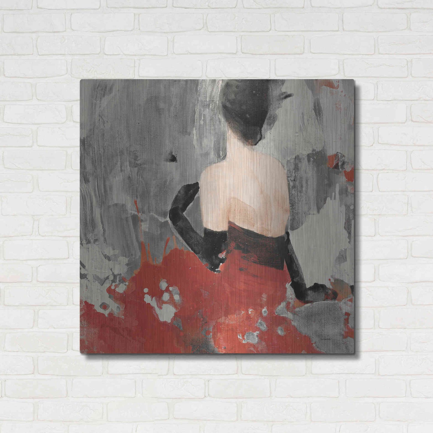 Luxe Metal Art 'Beautiful Gaze II Neutral' by Albena Hristova, Metal Wall Art,36x36