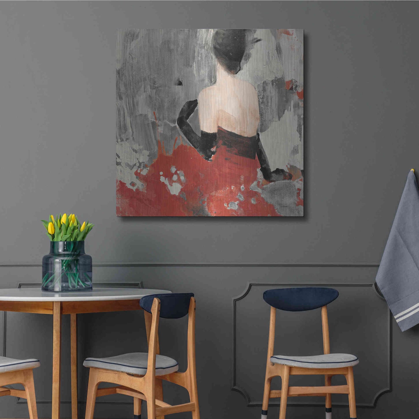 Luxe Metal Art 'Beautiful Gaze II Neutral' by Albena Hristova, Metal Wall Art,36x36