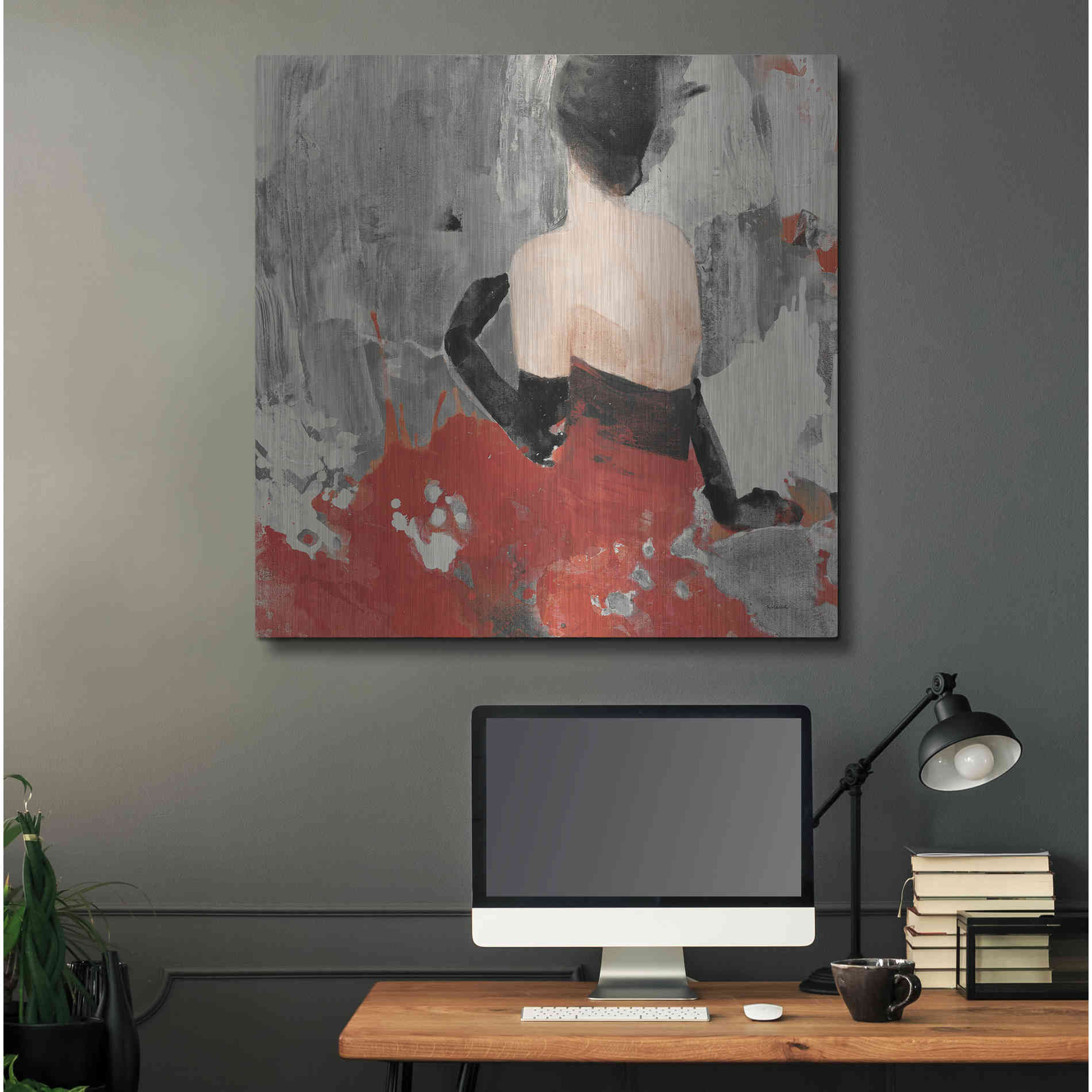 Luxe Metal Art 'Beautiful Gaze II Neutral' by Albena Hristova, Metal Wall Art,36x36