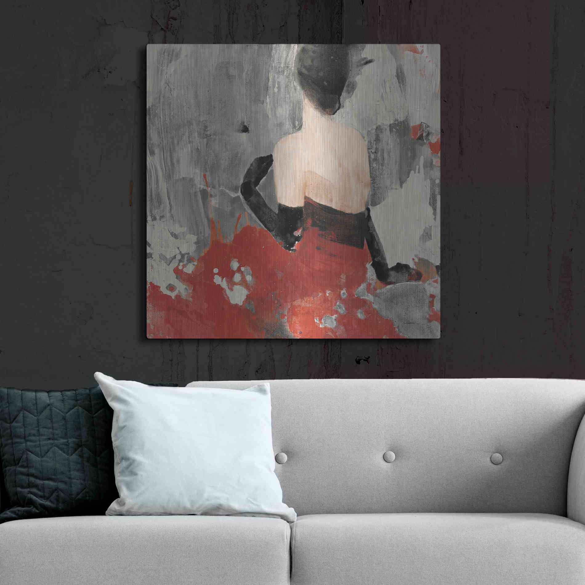 Luxe Metal Art 'Beautiful Gaze II Neutral' by Albena Hristova, Metal Wall Art,36x36