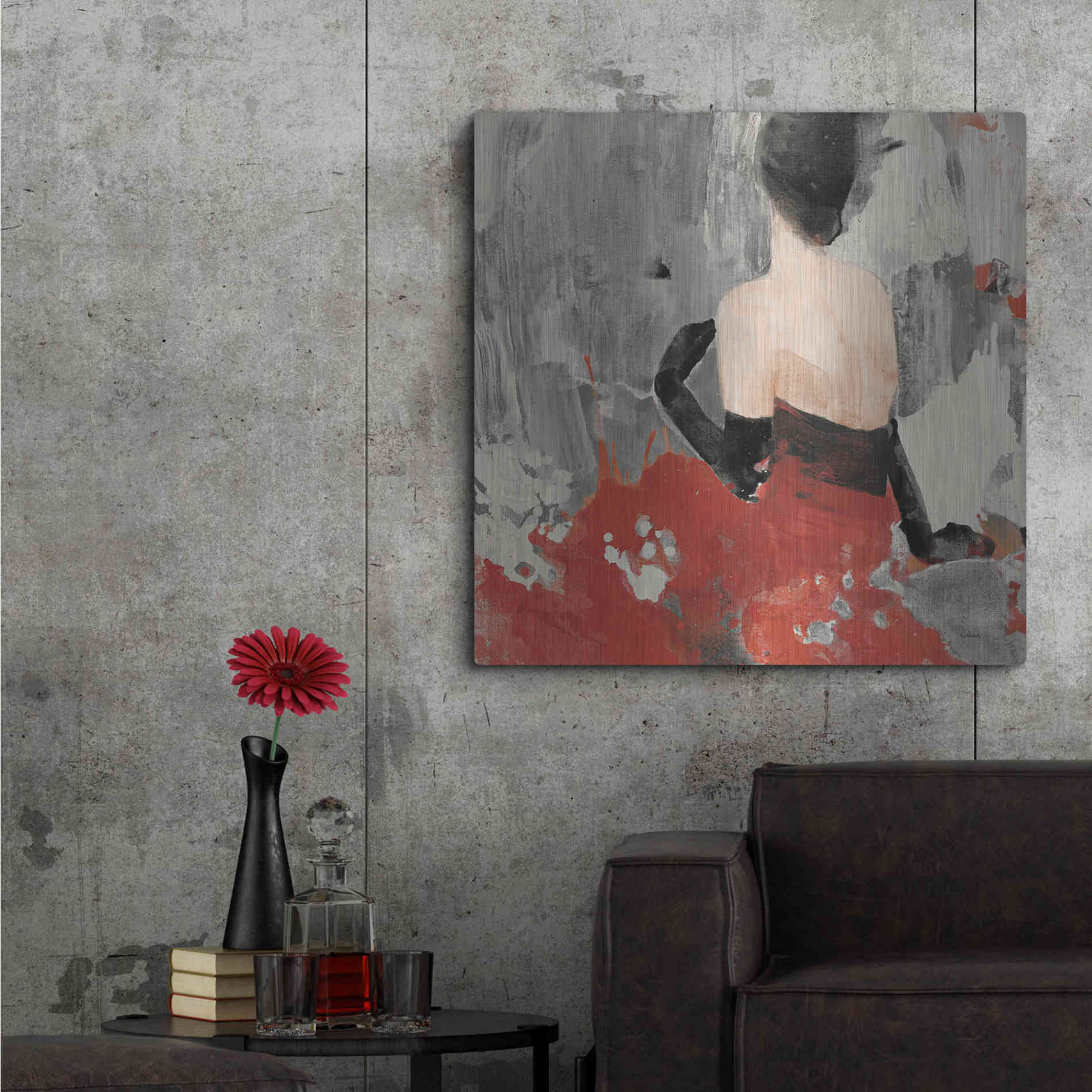 Luxe Metal Art 'Beautiful Gaze II Neutral' by Albena Hristova, Metal Wall Art,36x36