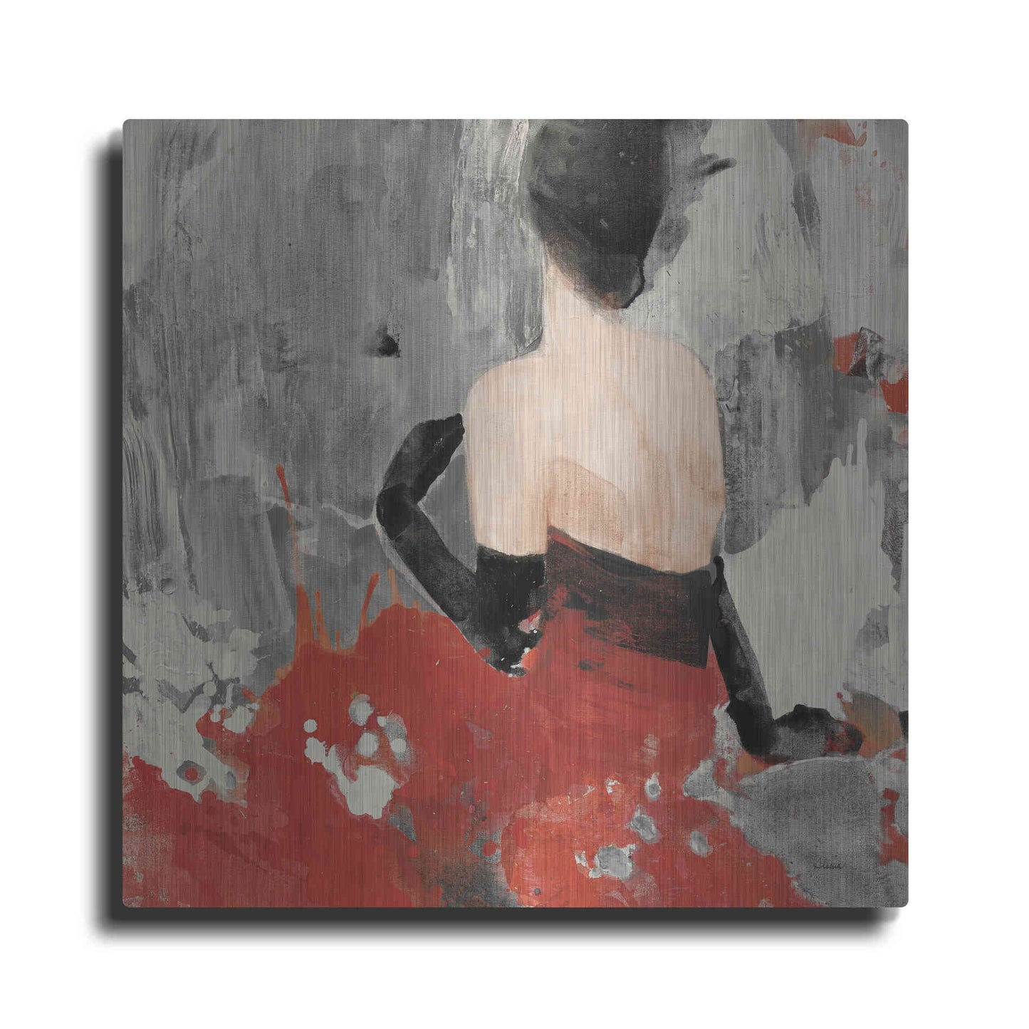 Luxe Metal Art 'Beautiful Gaze II Neutral' by Albena Hristova, Metal Wall Art