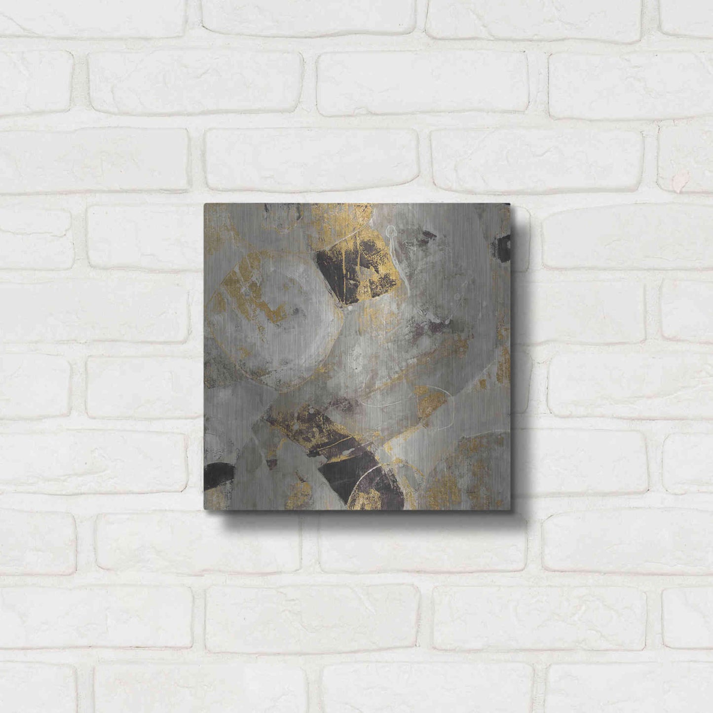 Luxe Metal Art 'Painted Desert Neutral' by Albena Hristova, Metal Wall Art,12x12