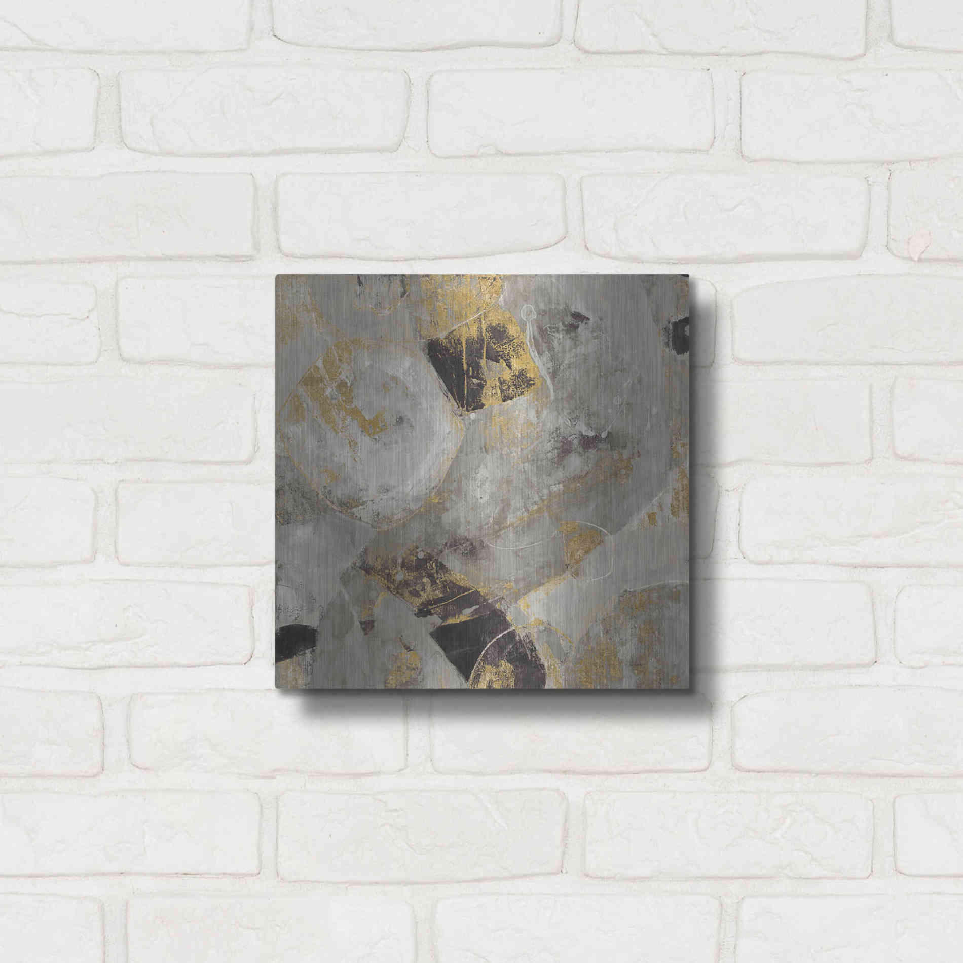 Luxe Metal Art 'Painted Desert Neutral' by Albena Hristova, Metal Wall Art,12x12