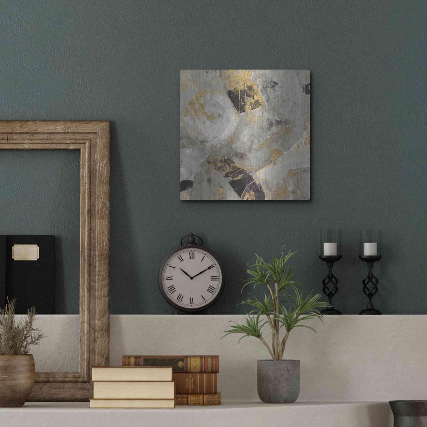 Luxe Metal Art 'Painted Desert Neutral' by Albena Hristova, Metal Wall Art,12x12
