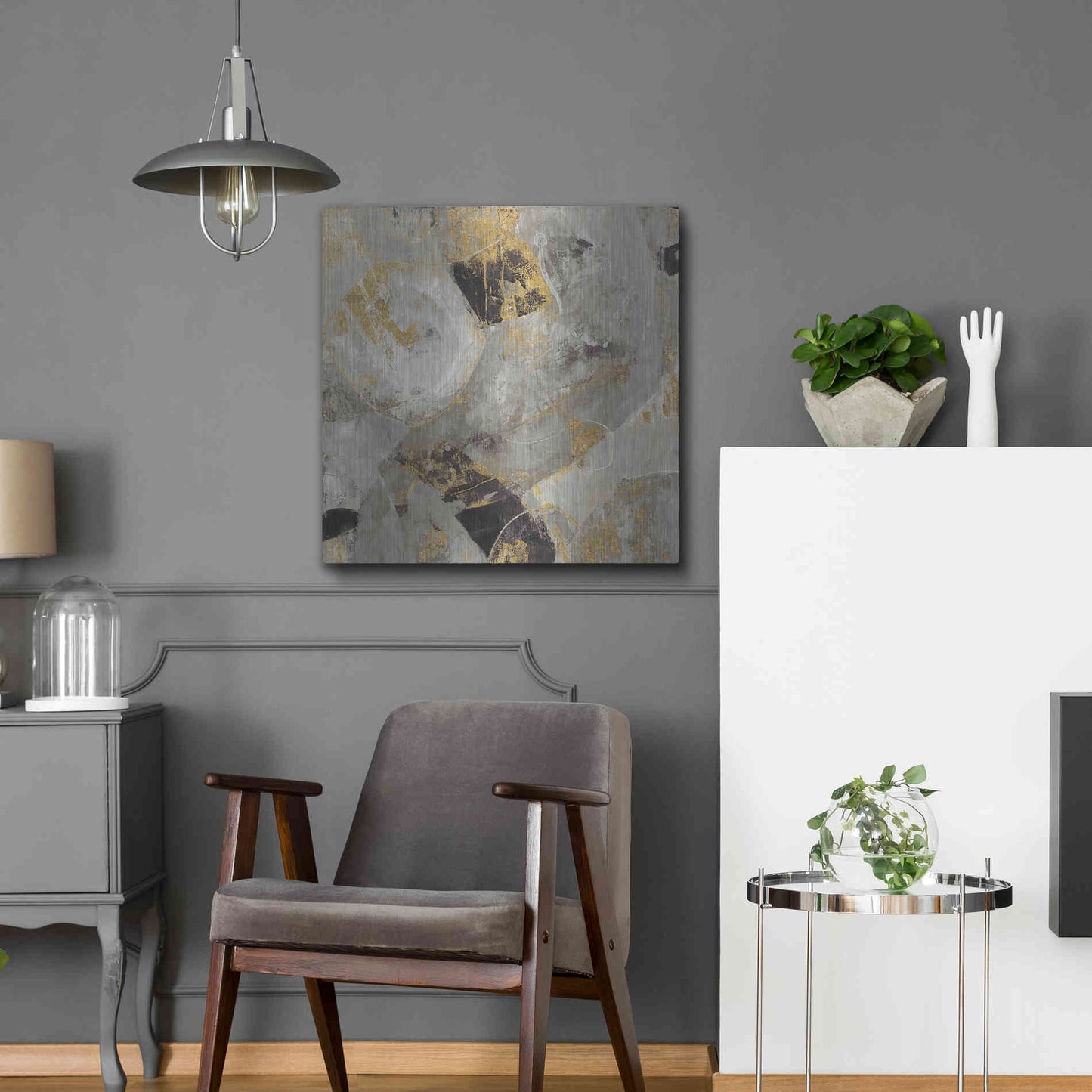Luxe Metal Art 'Painted Desert Neutral' by Albena Hristova, Metal Wall Art,24x24
