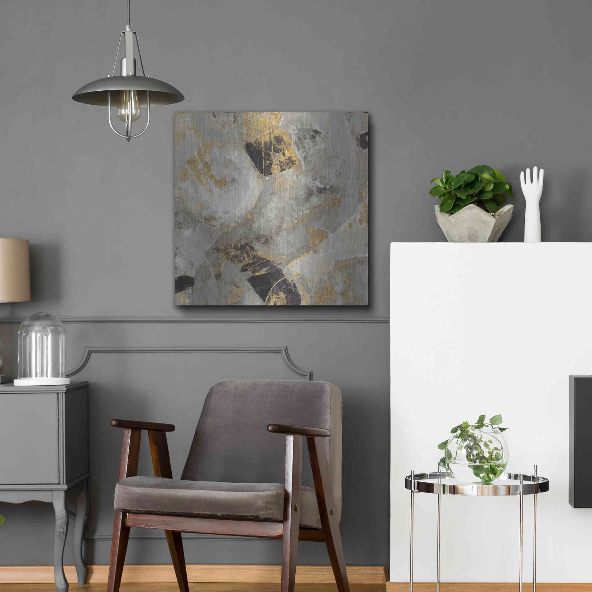 Luxe Metal Art 'Painted Desert Neutral' by Albena Hristova, Metal Wall Art,24x24